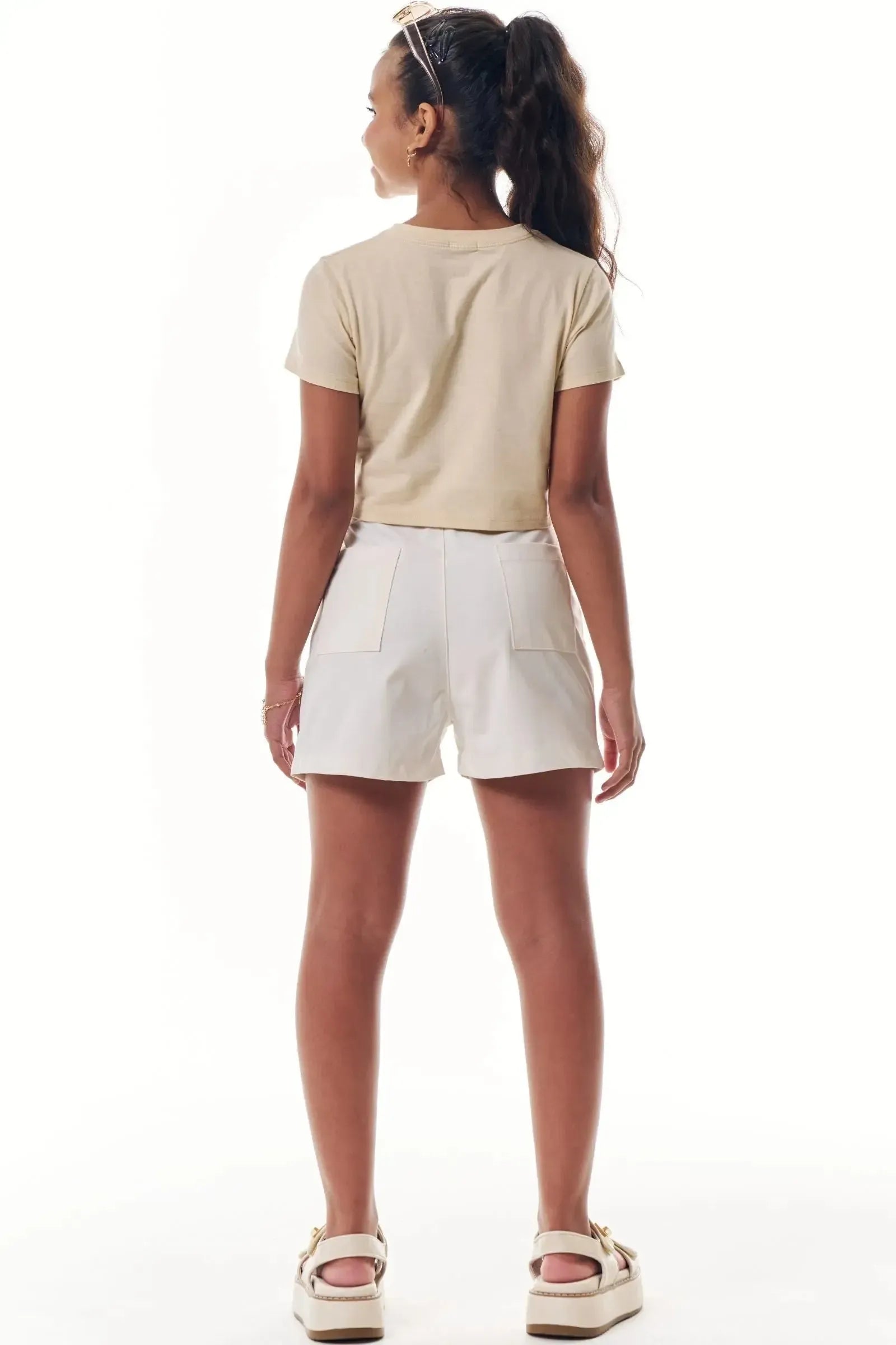 Shorts em Alfaiataria Tecno Cargo 95638 Vic&Vicky Teen Menina