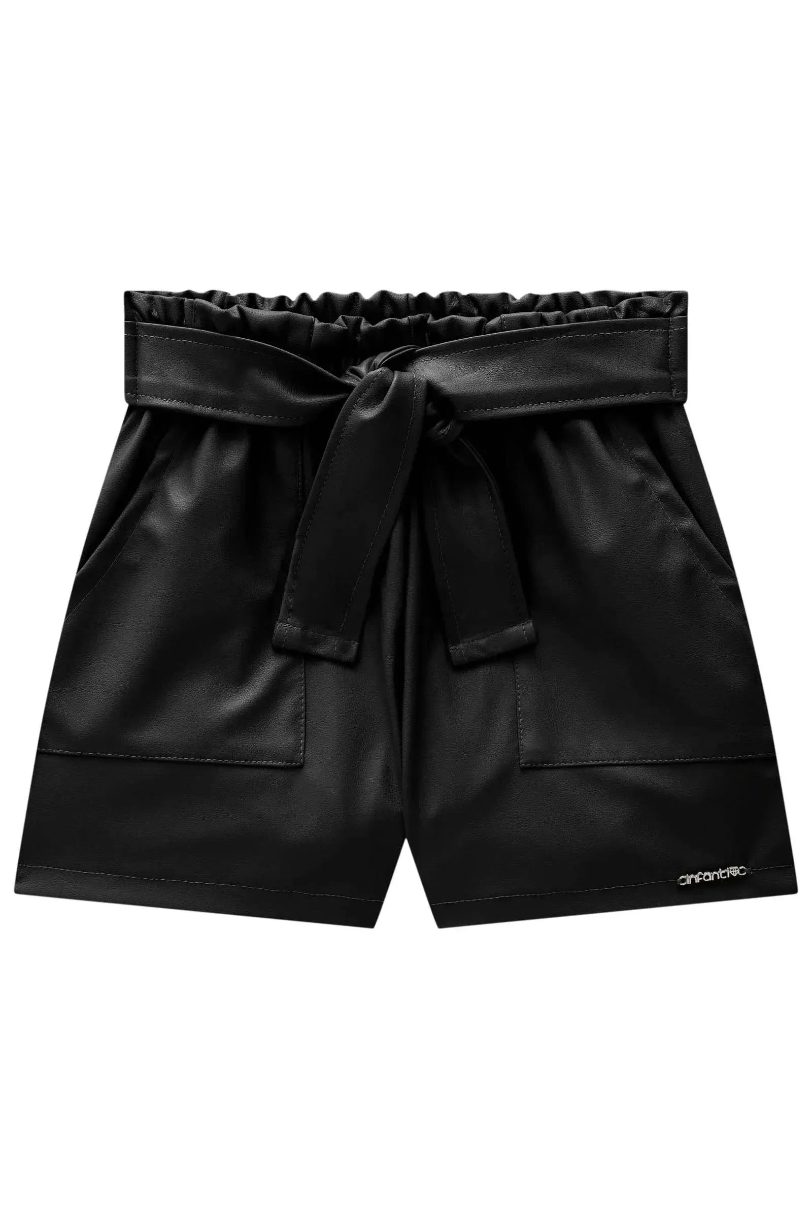 Shorts em Couro Sintético 90332 Infanti Infantil Menina