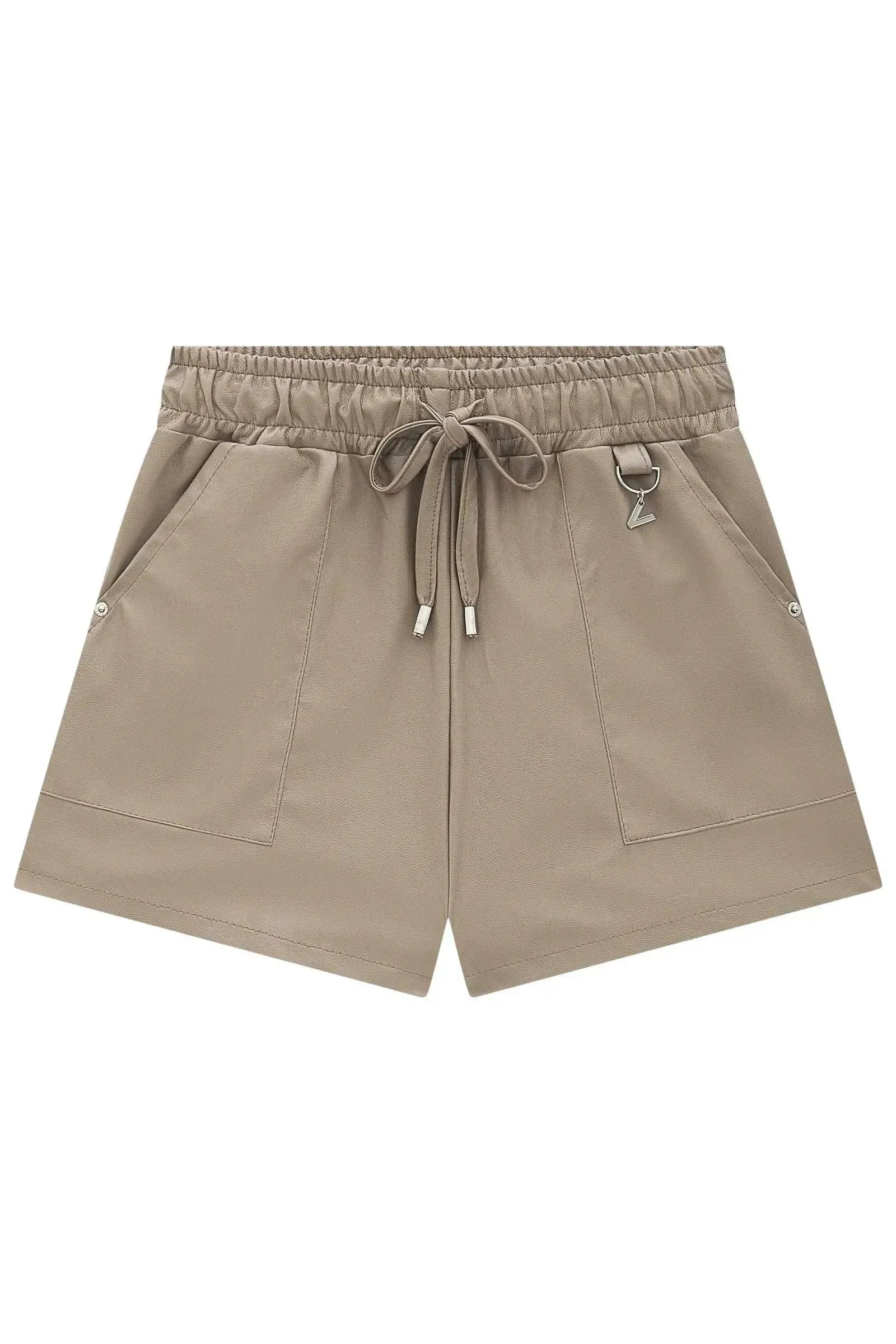 Shorts em Couro Sintético 90986 Vic&Vicky Teen Menina