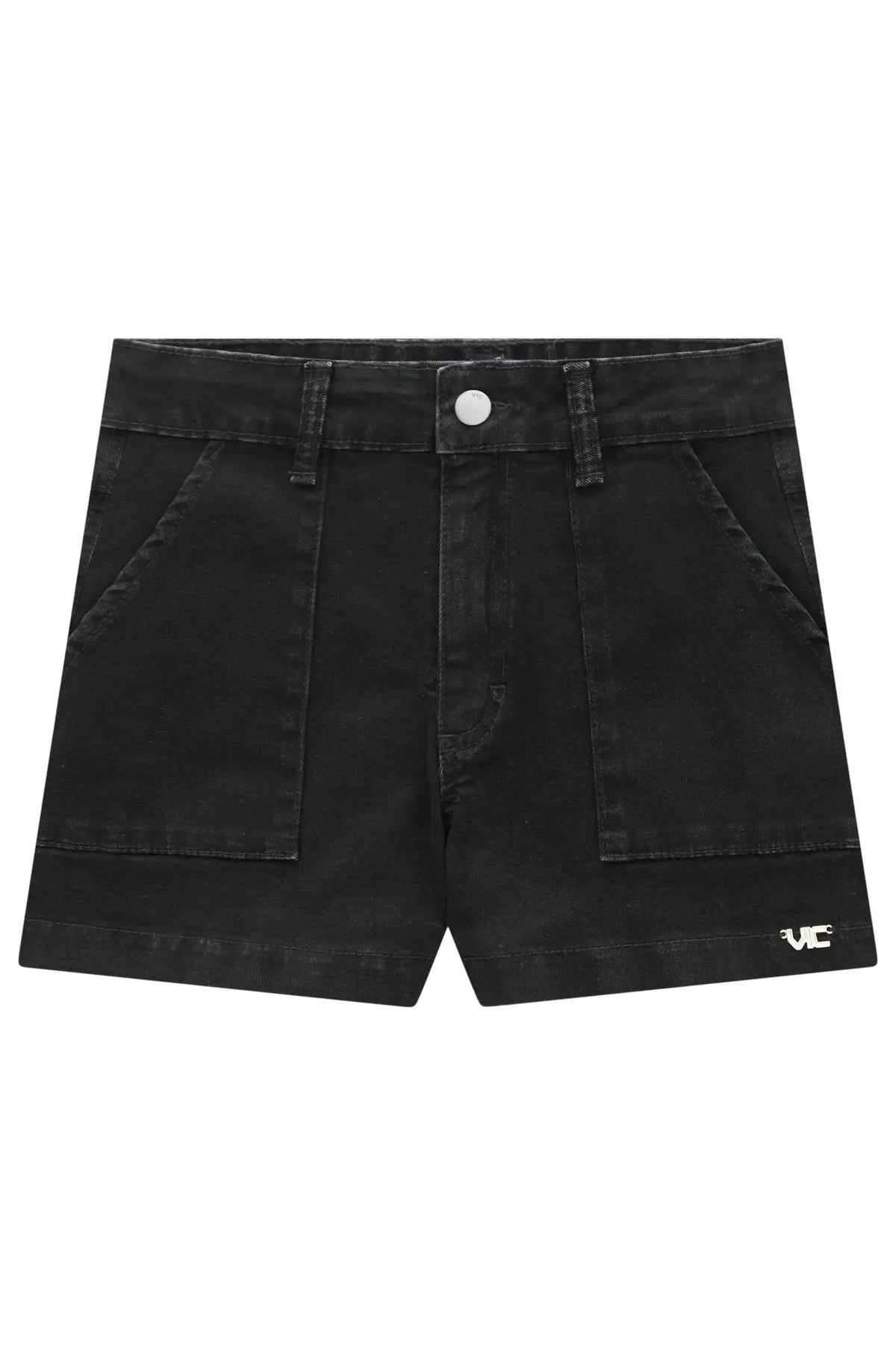 Shorts em Jeans Black com Elastano 97950 Vic Teen Menina