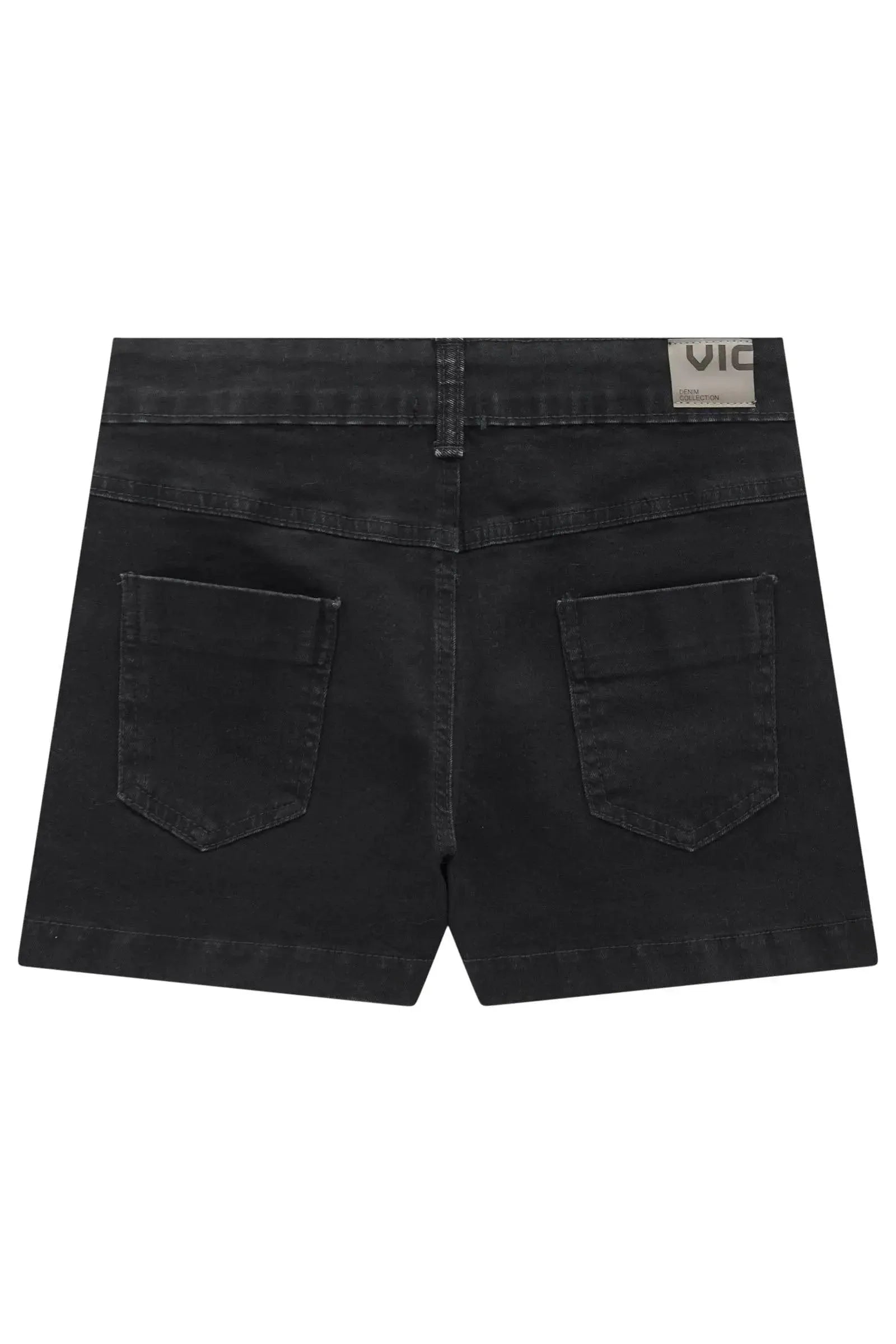 Shorts em Jeans Black com Elastano 97950 Vic Teen Menina