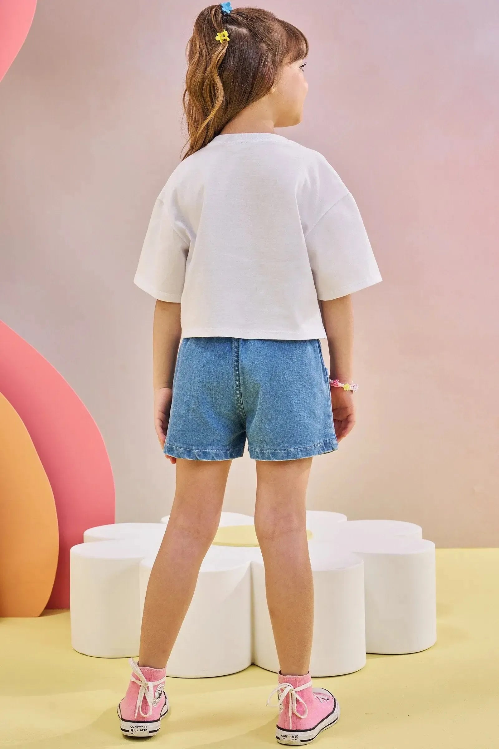 Shorts em Jeans com Elastano 82839 Infanti Infantil Menina