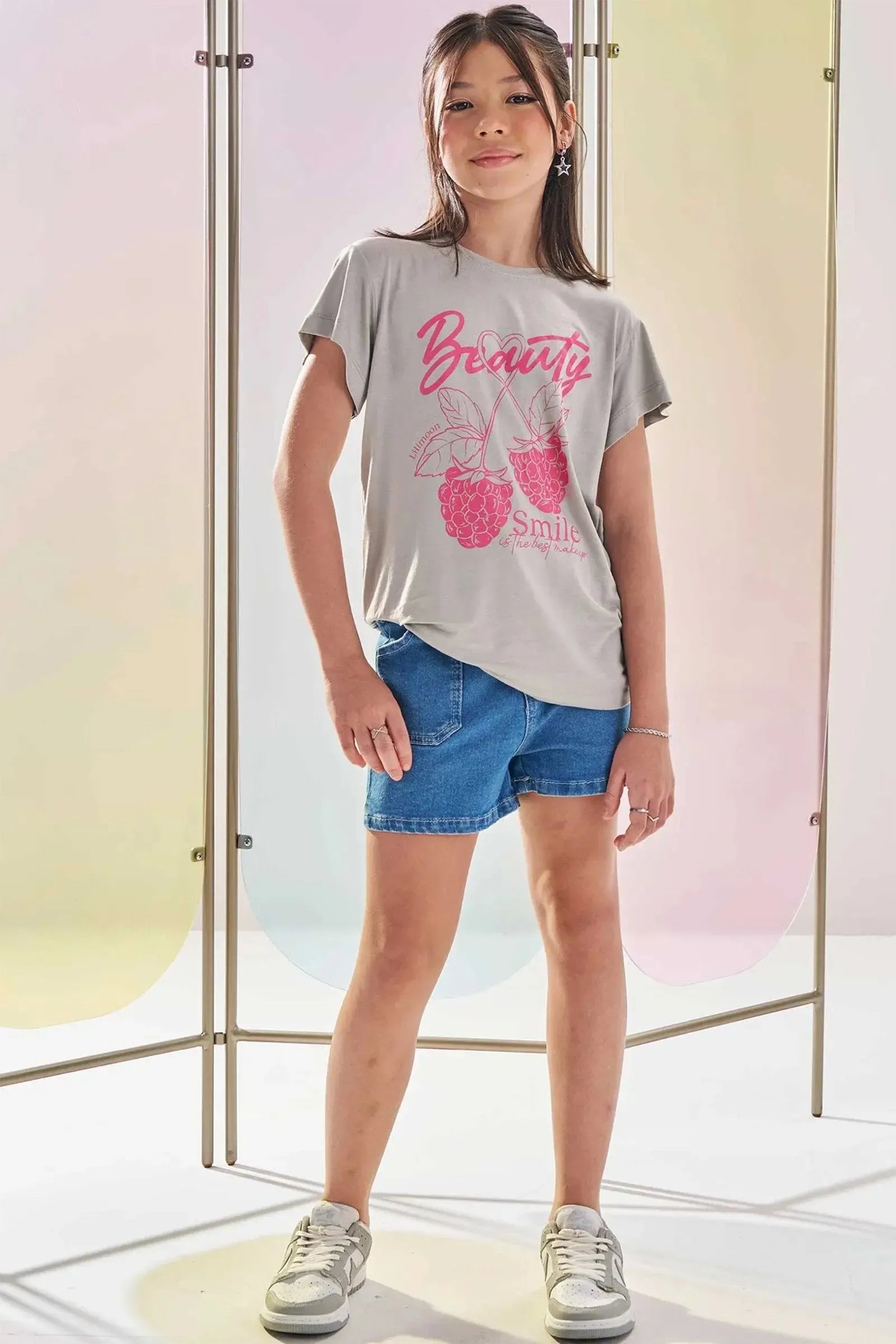 Shorts em Jeans com Elastano 83375 Lilimoon Teen Menina