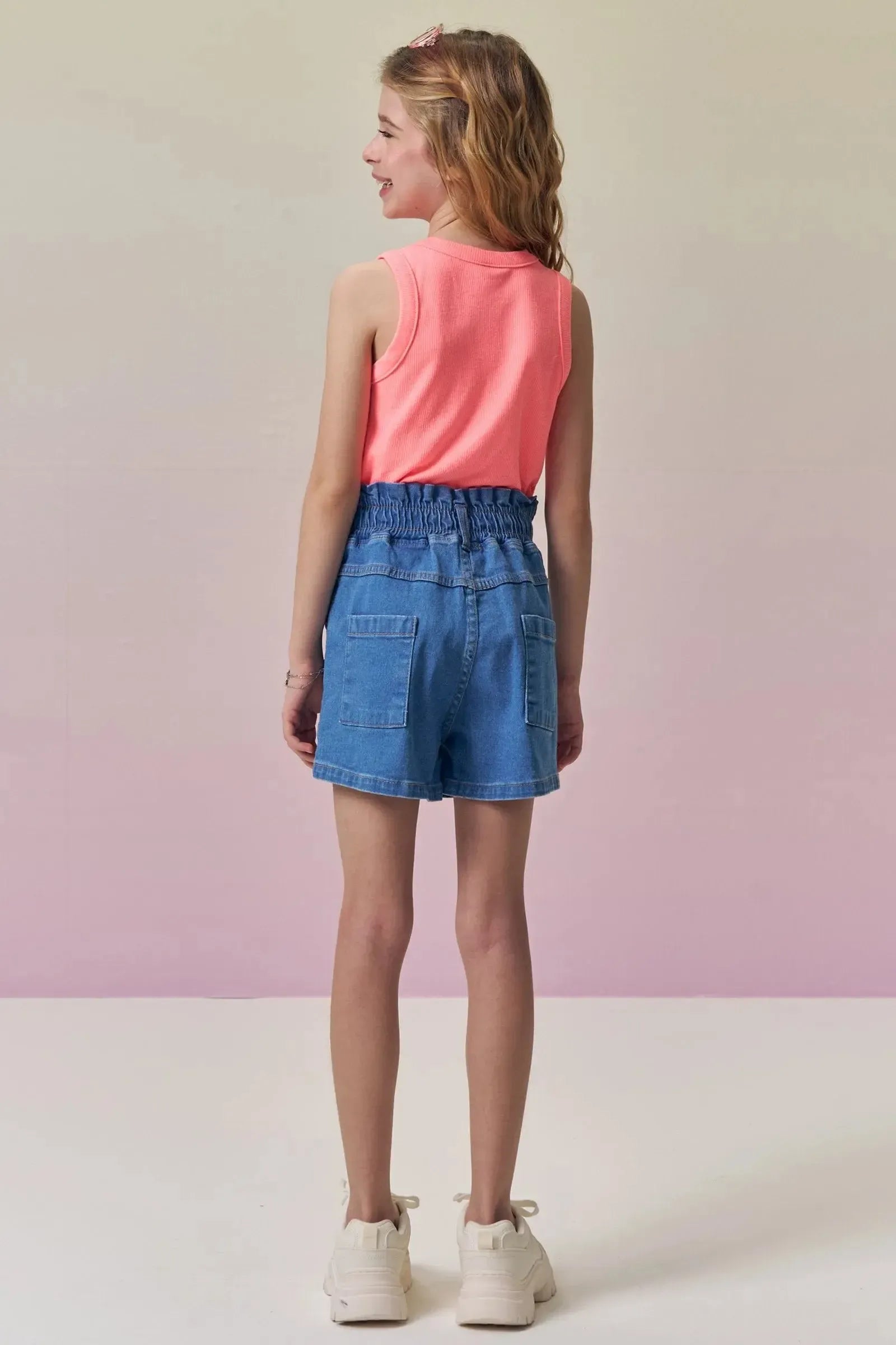 Shorts em Jeans com Elastano 94991 Vic&Vicky Teen Menina