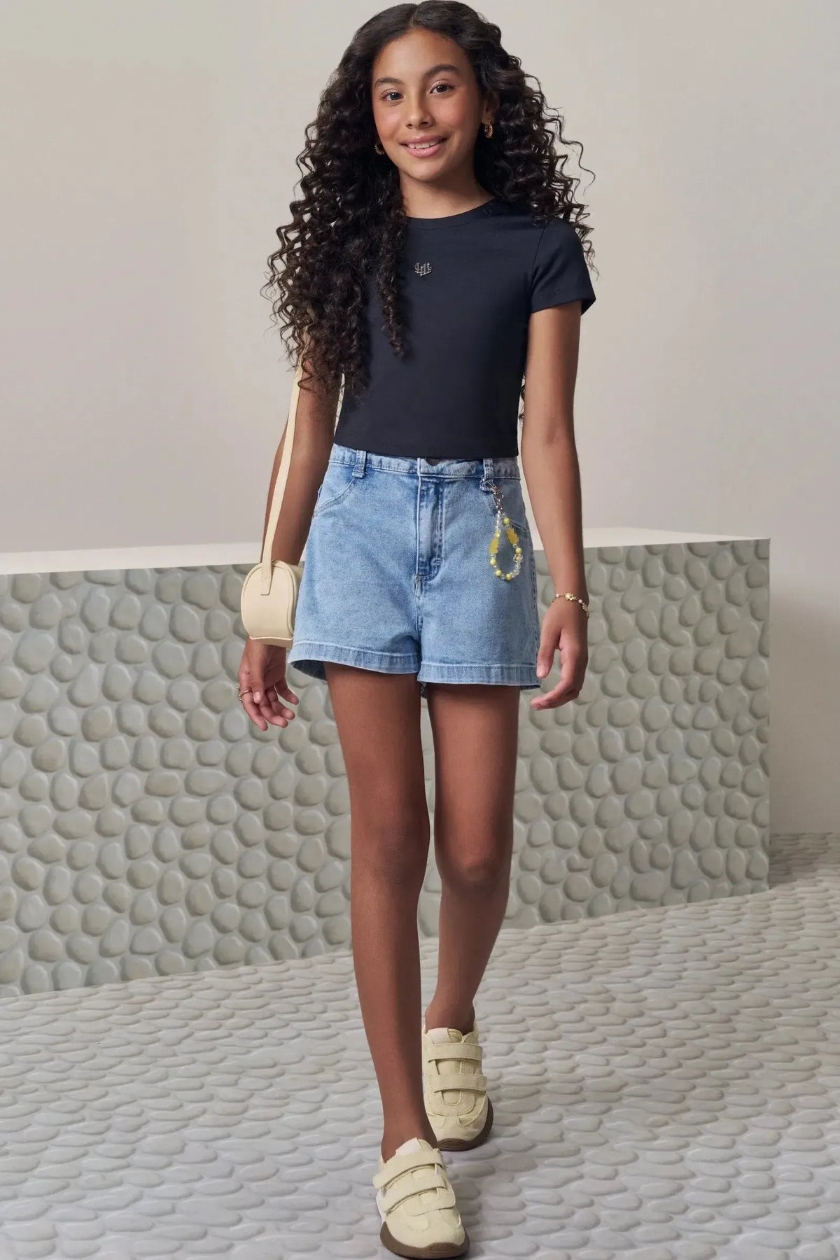 Shorts em Jeans com Elastano 99756 Lilimoon Teen Menina