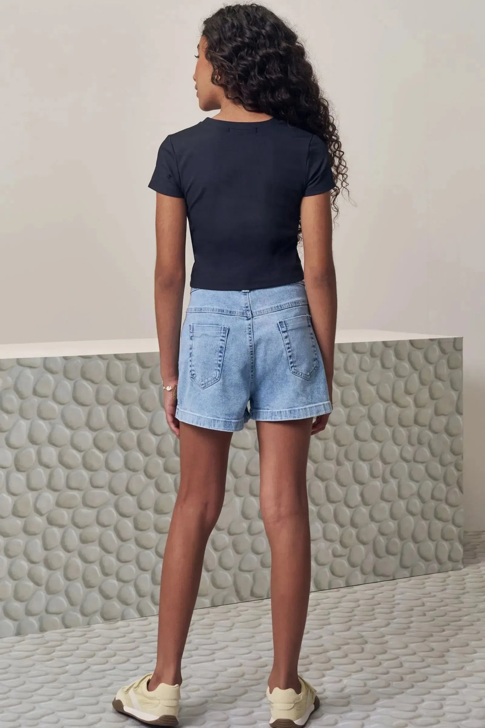 Shorts em Jeans com Elastano 99756 Lilimoon Teen Menina