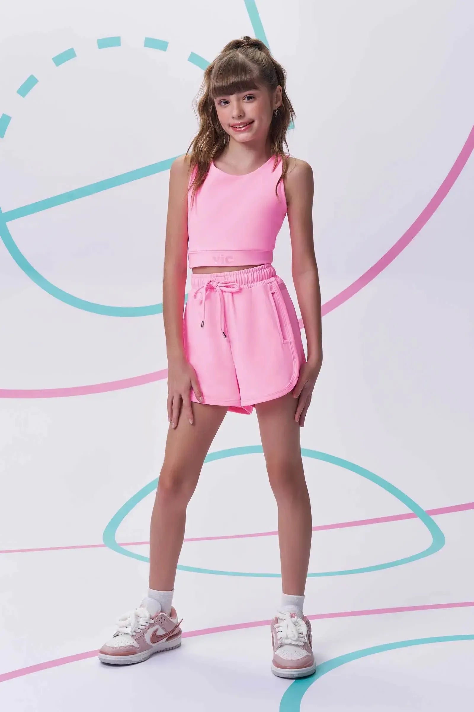 Shorts em Malha Poliamida UV50 96264 Vic&Vicky Teen Menina