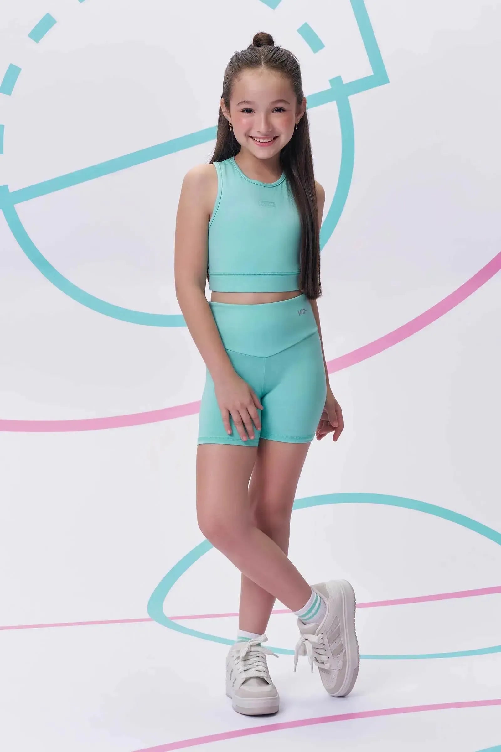 Shorts em Malha UV50 96282 Vic&Vicky Teen Menina