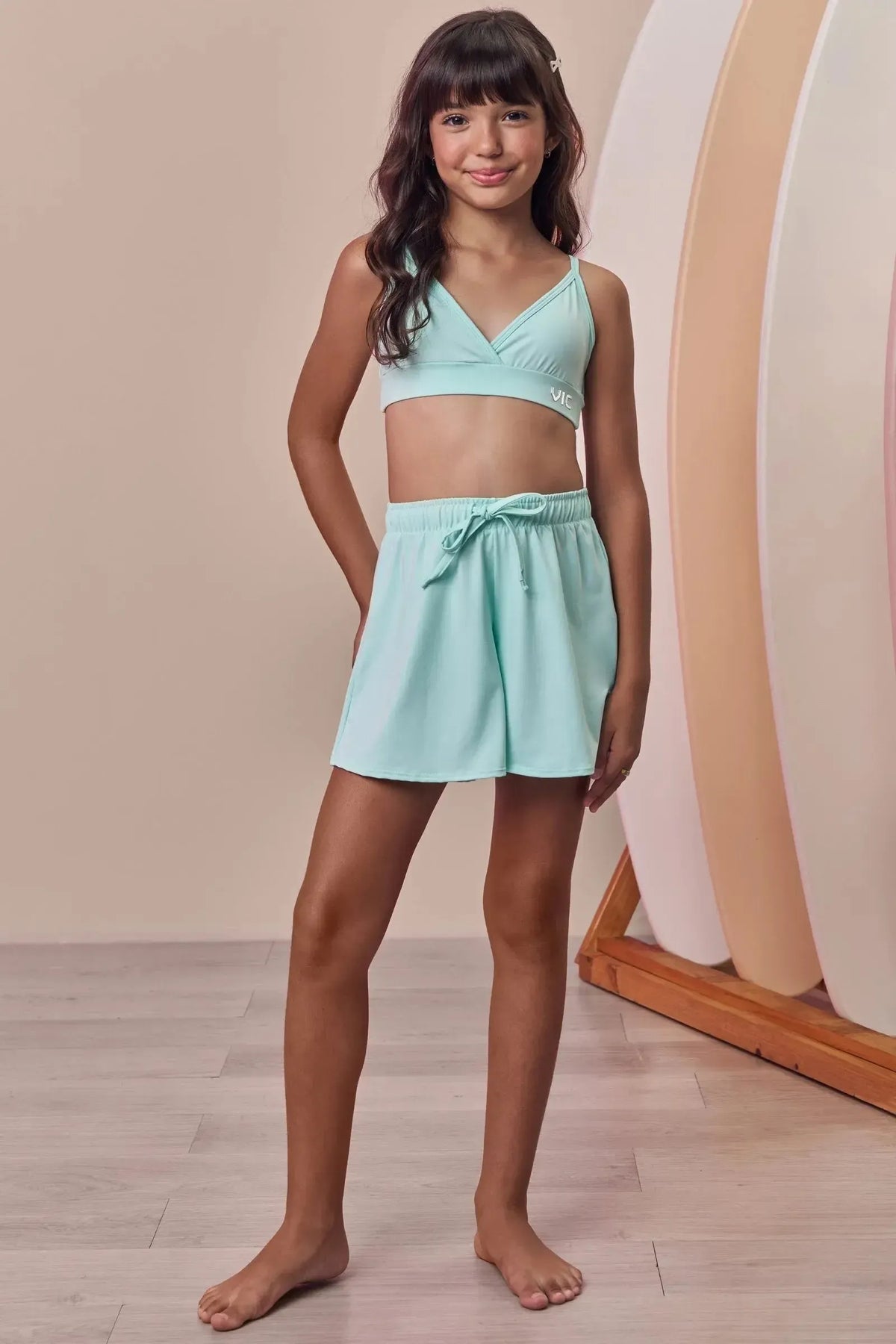 Shorts em Malha UV50 99531 Vic Teen Menina