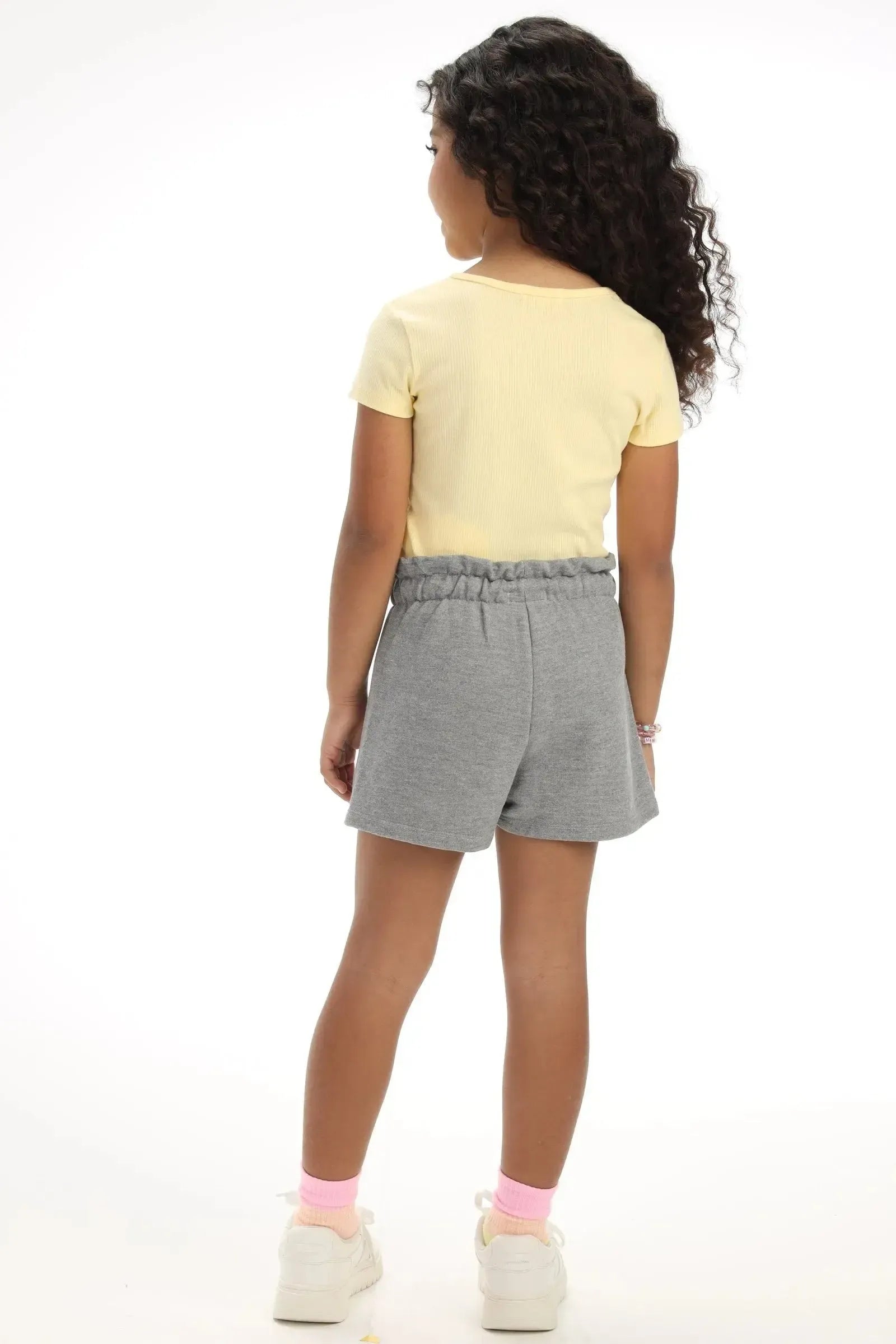 Shorts em Moletom sem Pelúcia 94350 Kukiê Infantil Menina