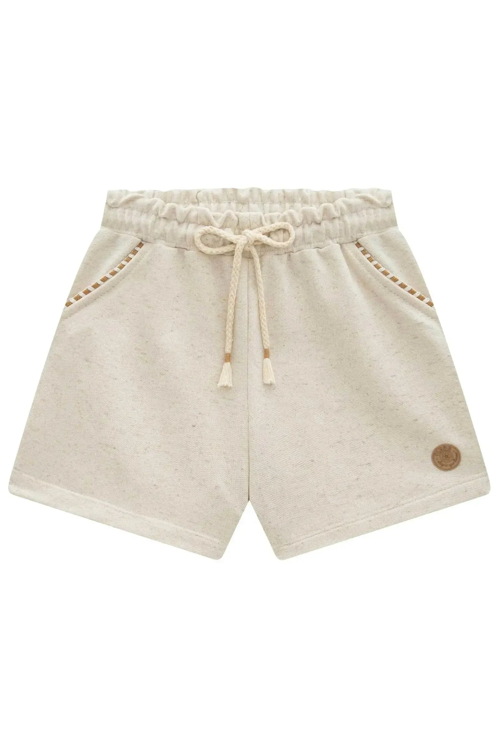 Shorts em Moletom sem Pelúcia 96420 Infanti Infantil Menina