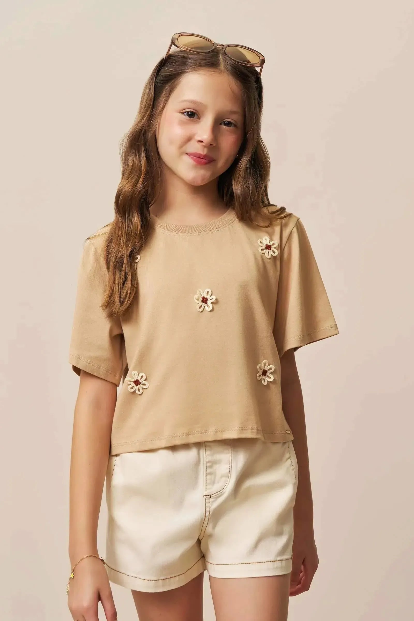Shorts em Sarja com Elastano 92678 Vic&Vicky Teen Menina