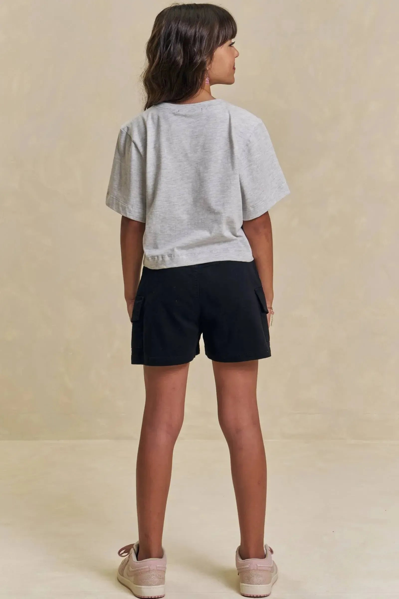 Shorts em Sarja com Elastano 94605 Lilimoon Teen Menina
