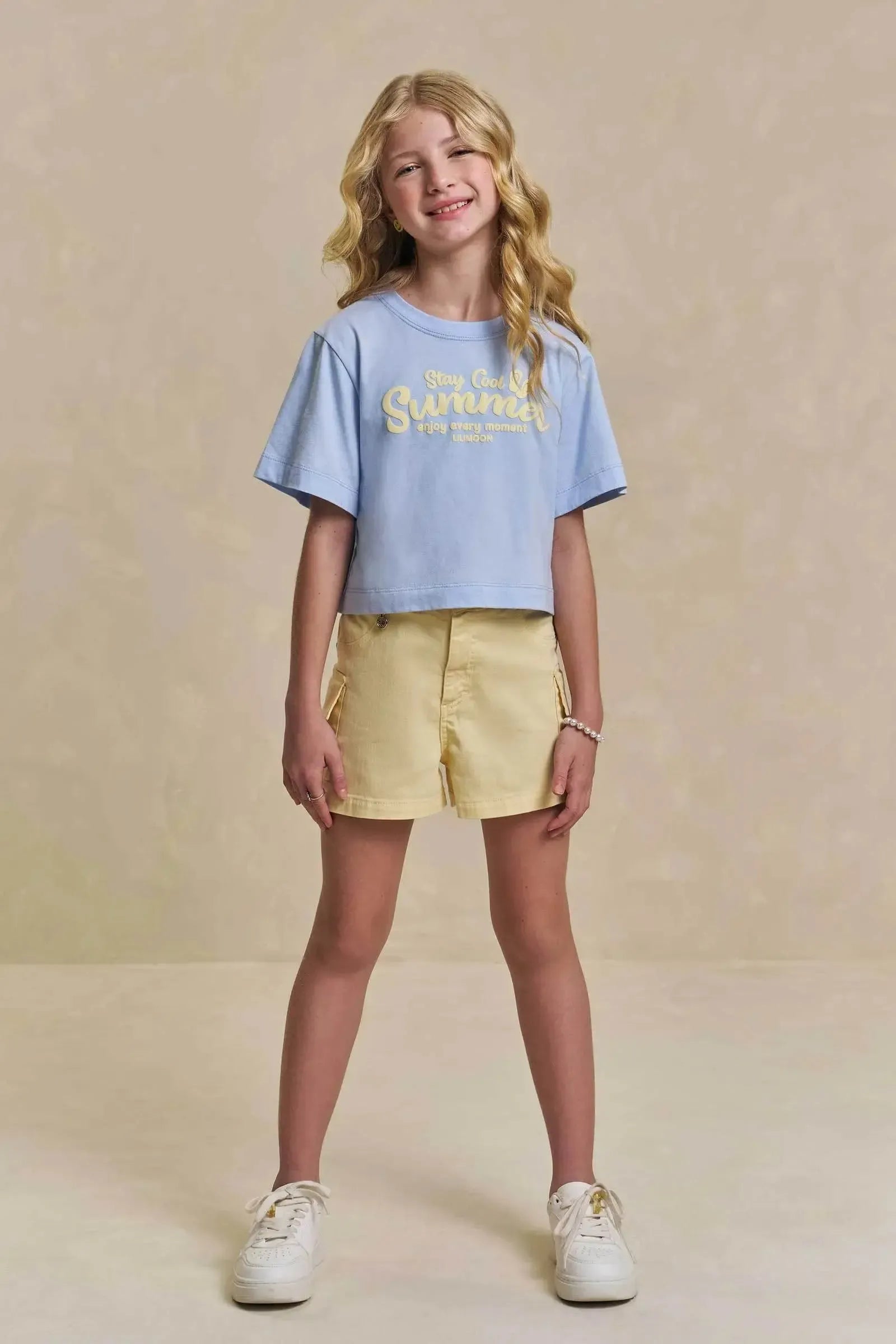 Shorts em Sarja com Elastano 94606 Lilimoon Teen Menina
