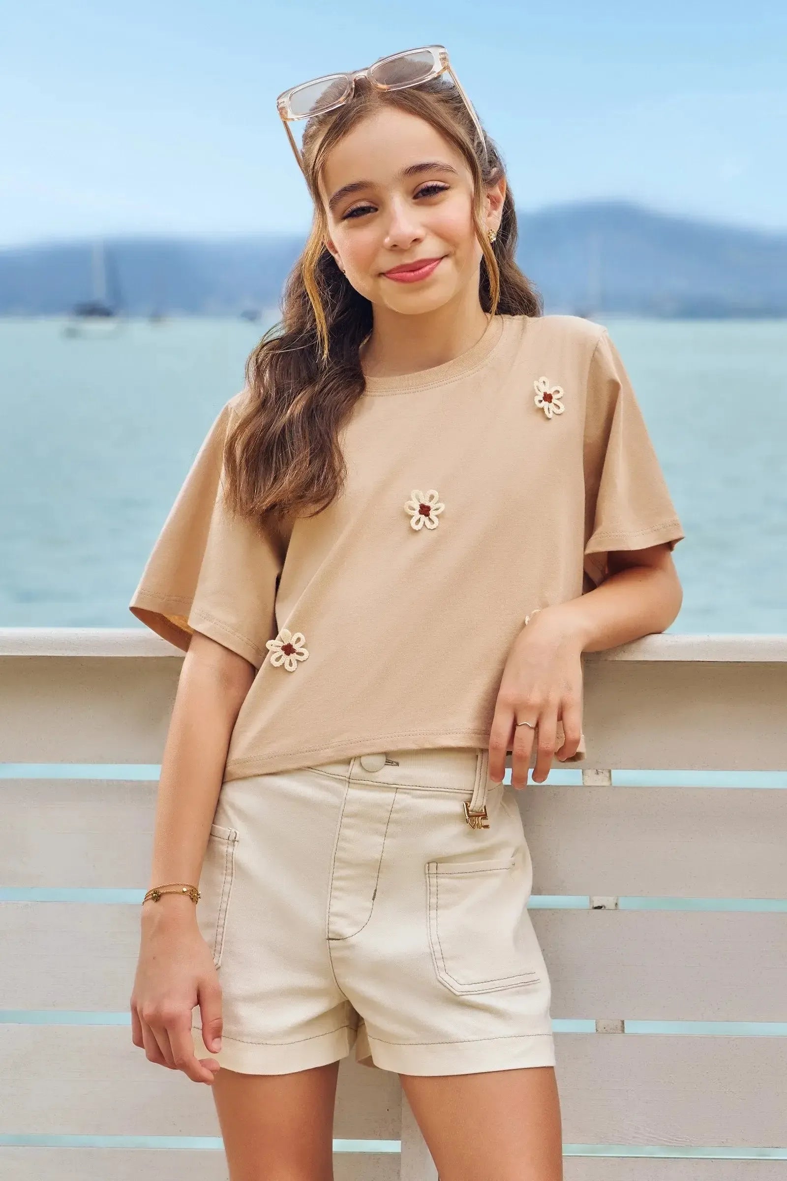 Shorts em Sarja com Elastano 94609 Vic&Vicky Teen Menina