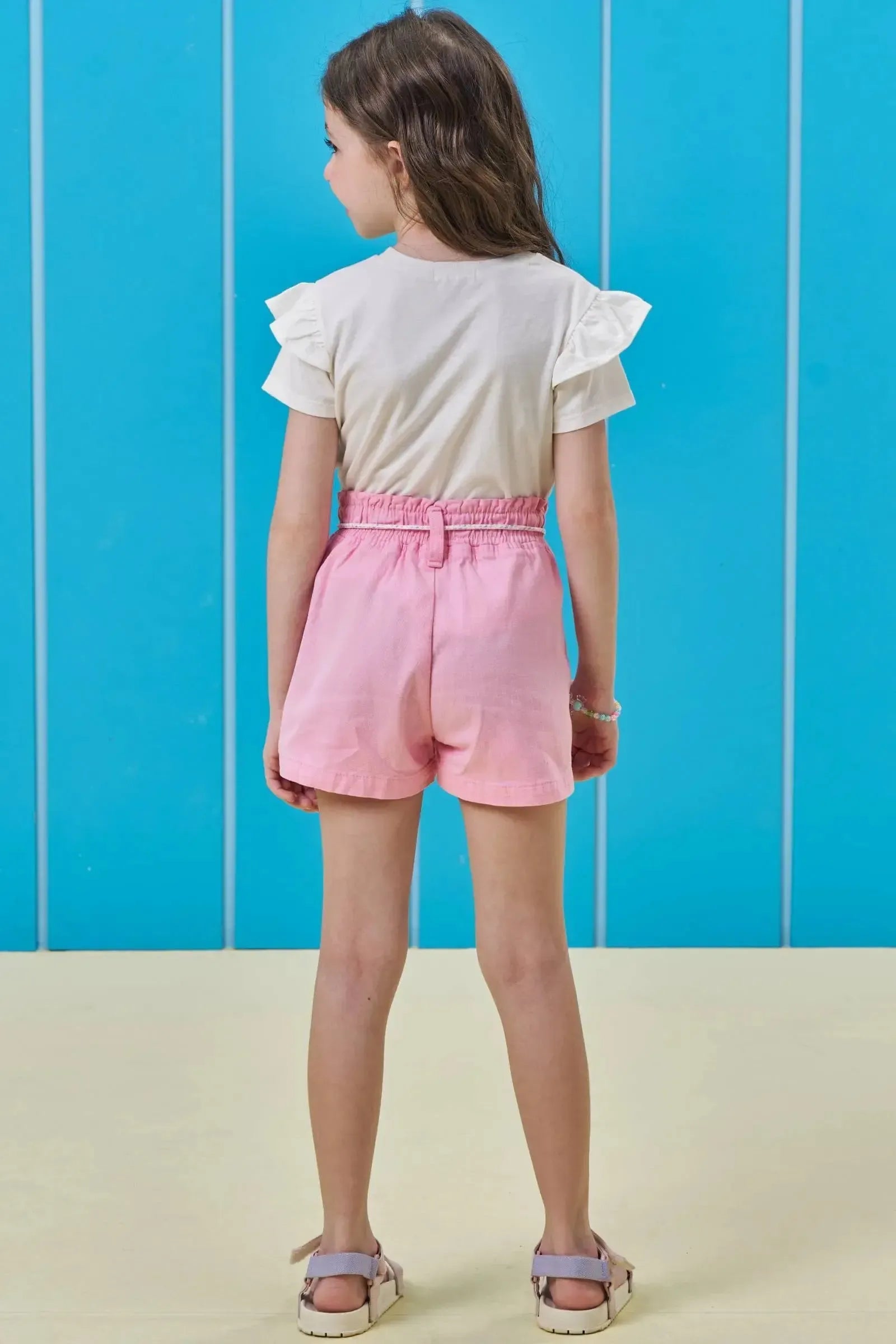 Shorts em Sarja com Elastano 94823 Kukiê Infantil Menina