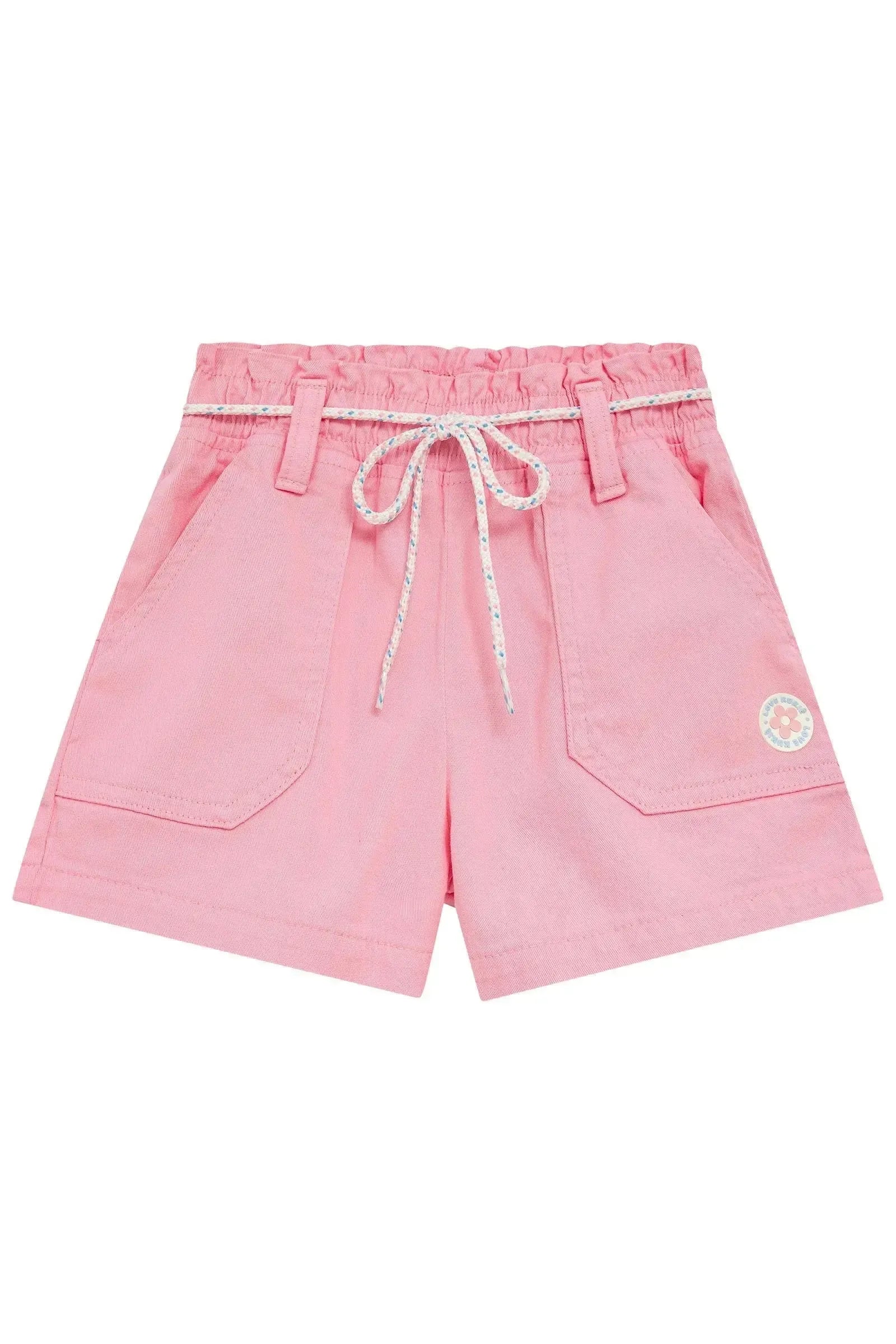 Shorts em Sarja com Elastano 94823 Kukiê Infantil Menina