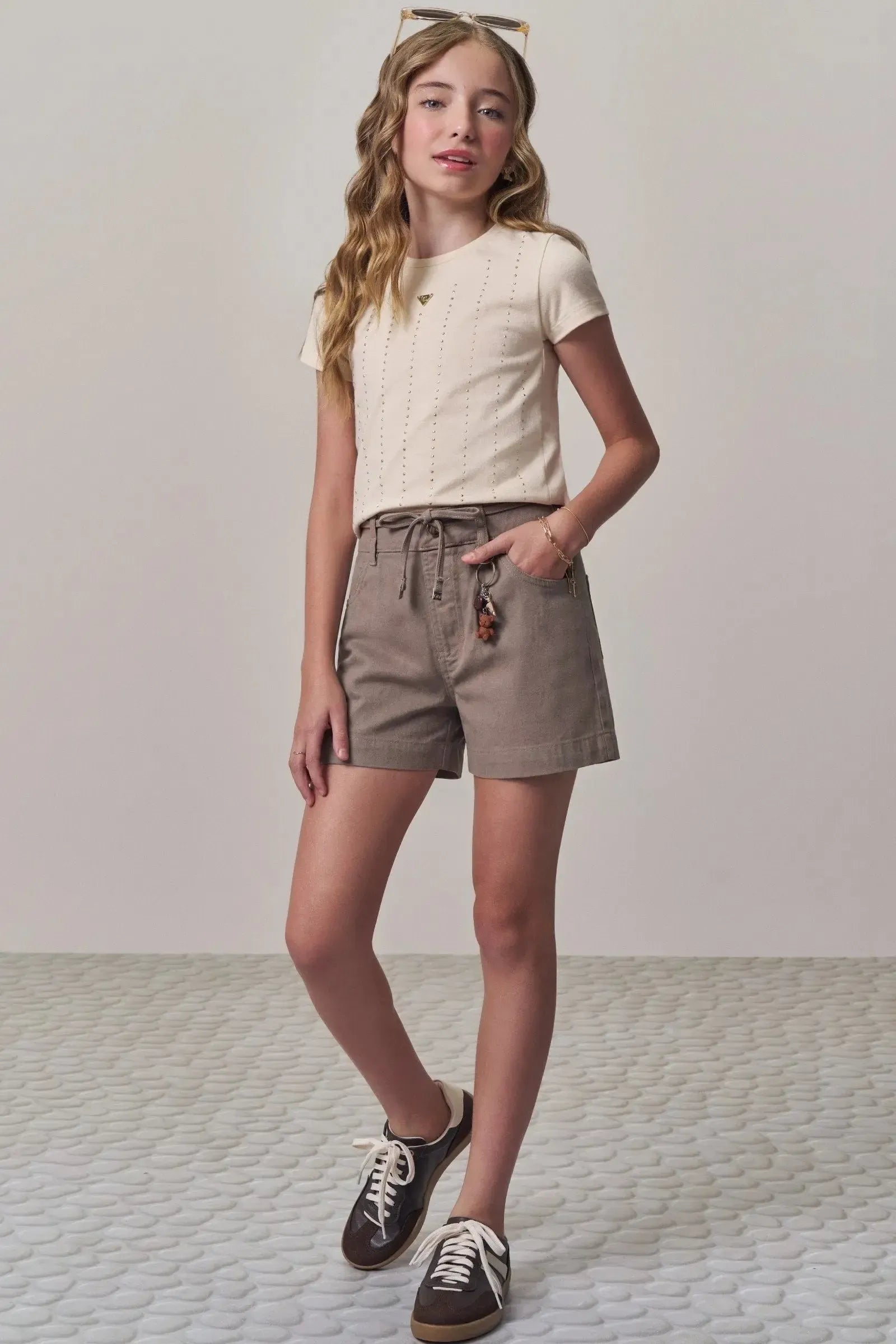 Shorts em Sarja com Elastano 98167 Lilimoon Teen Menina