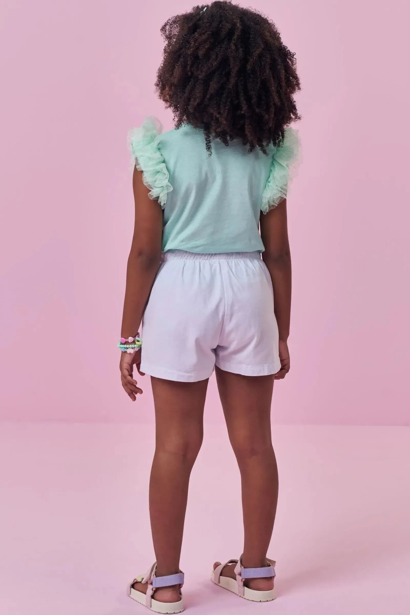 Shorts em Sarja com Elastano 98747 Kukiê Infantil Menina