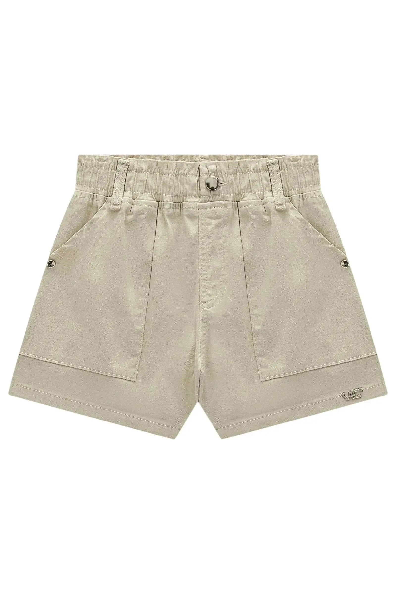 Shorts em Sarja com Elastano 98801 Vic Teen Menina
