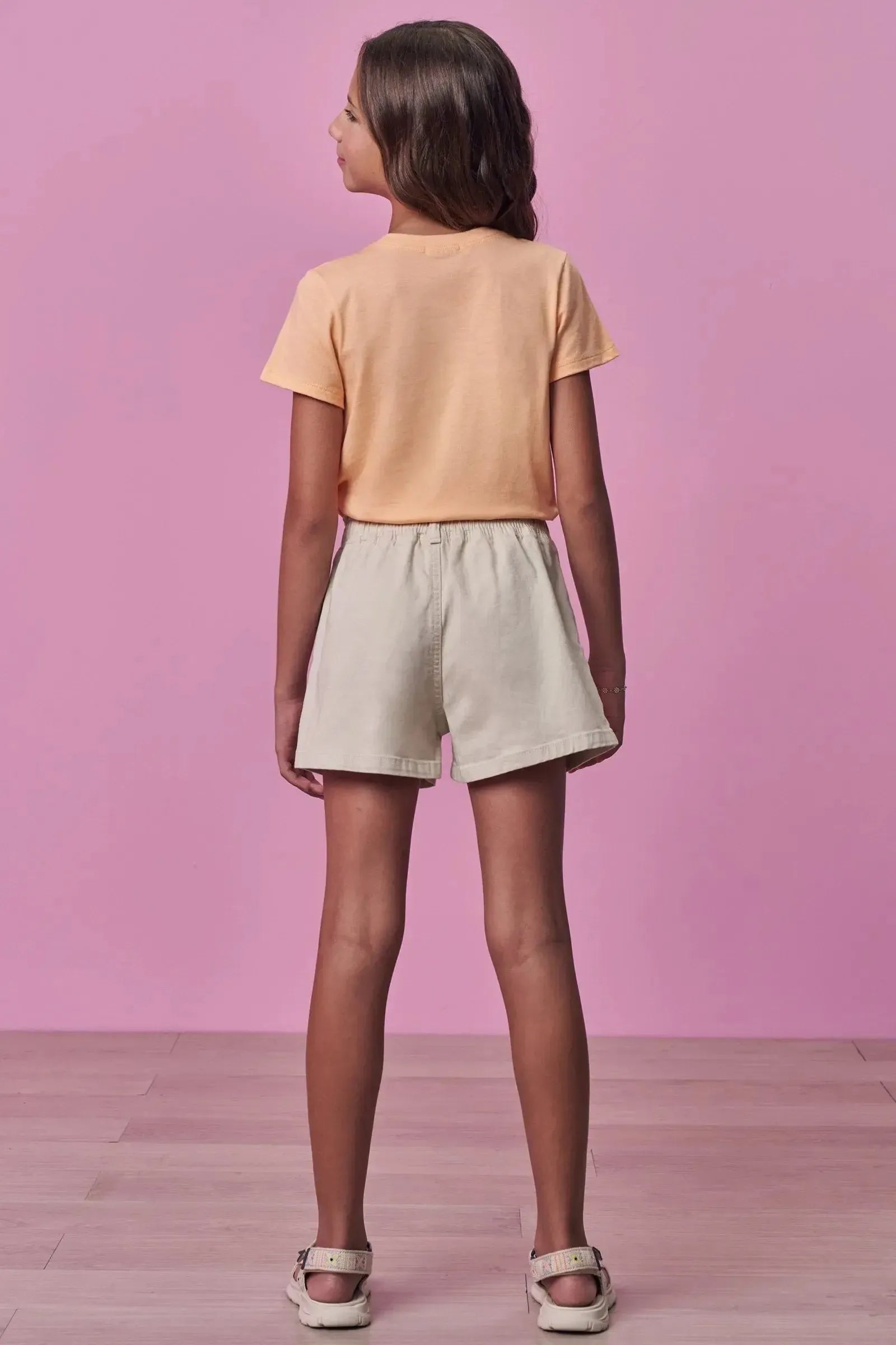 Shorts em Sarja com Elastano 98801 Vic Teen Menina