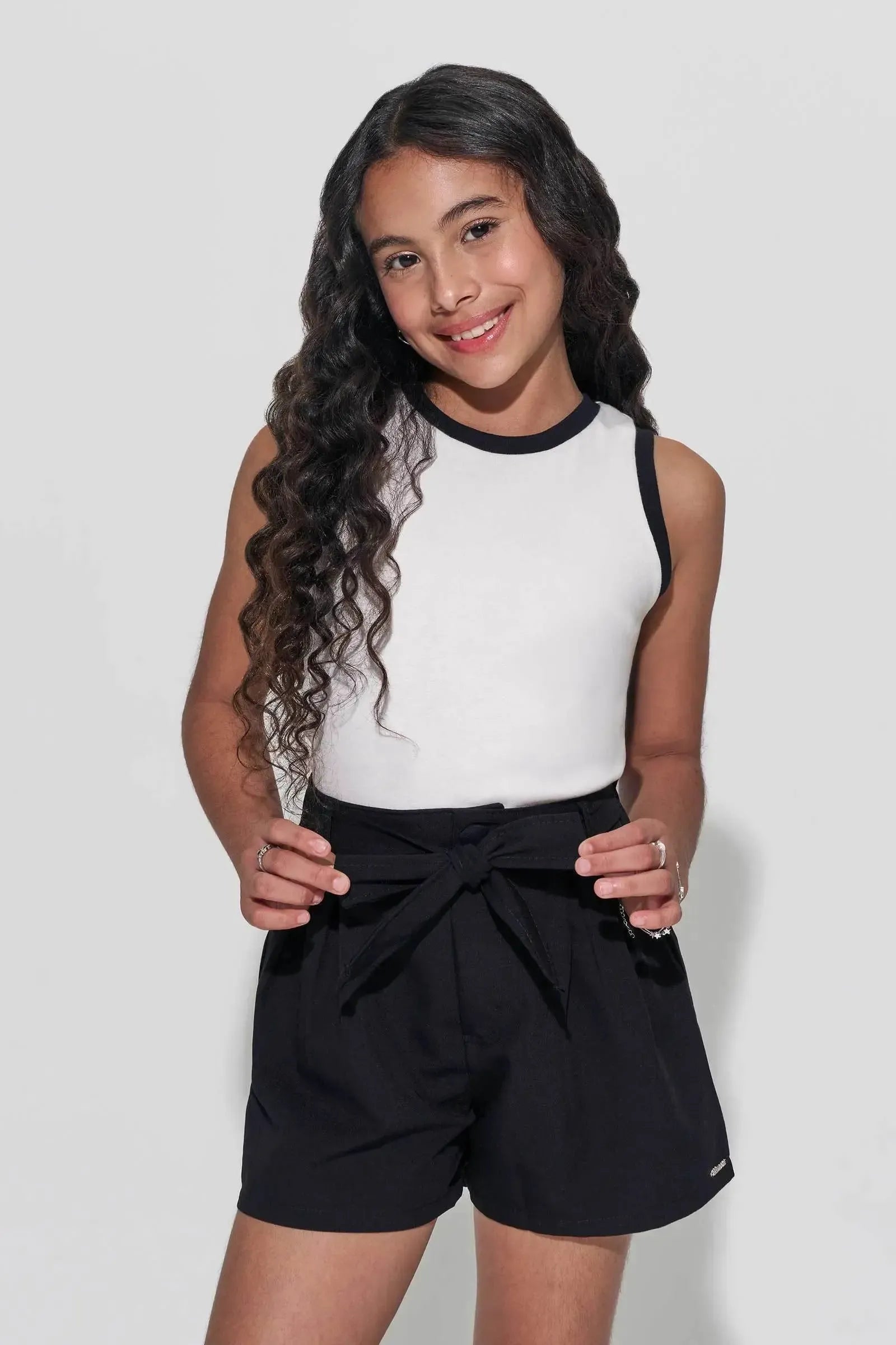 Shorts em Tecido Plano de Viscose 94369 Lilimoon Teen Menina