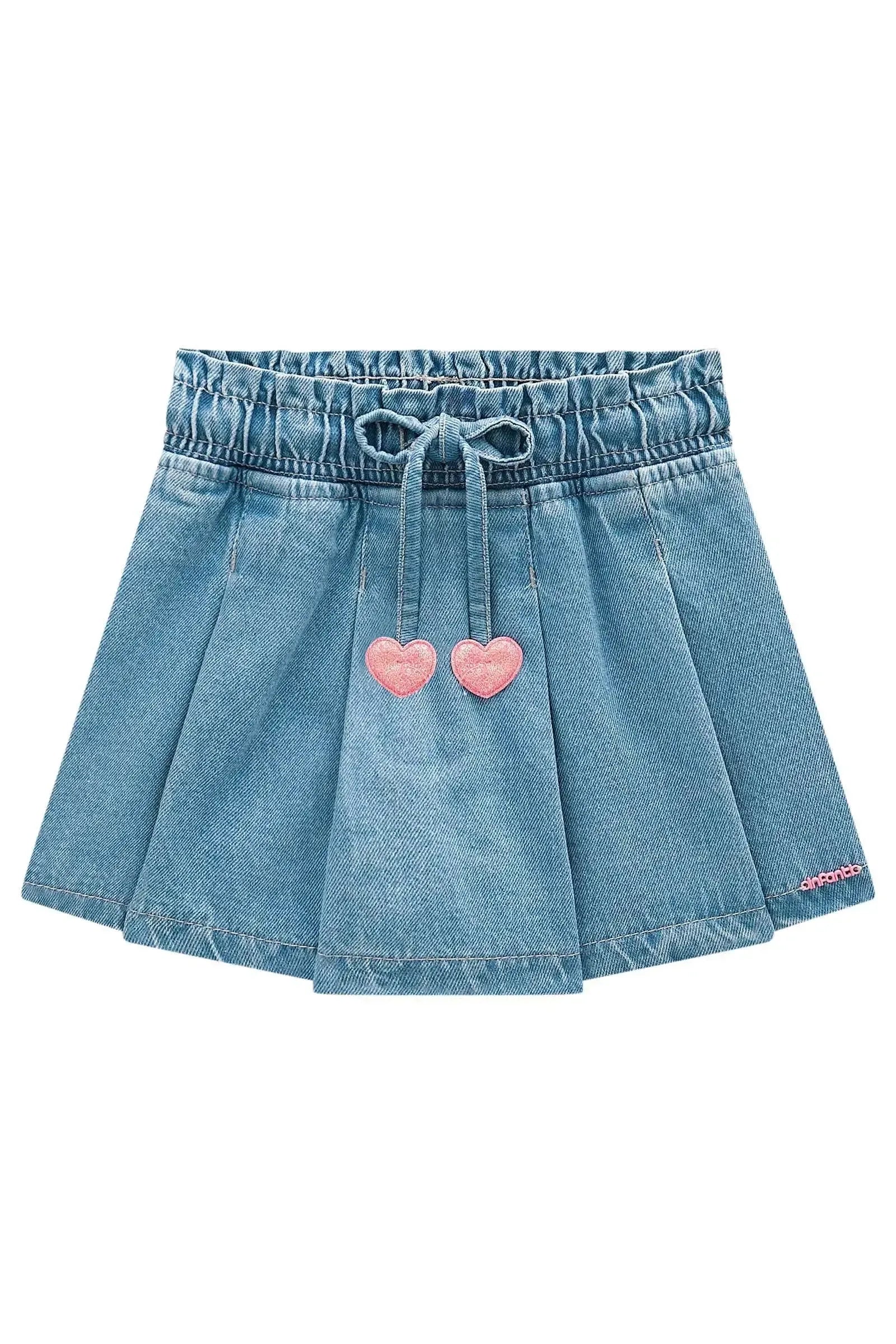 Shorts Saia em Jeans Wishita 98342 Infanti Infantil Menina