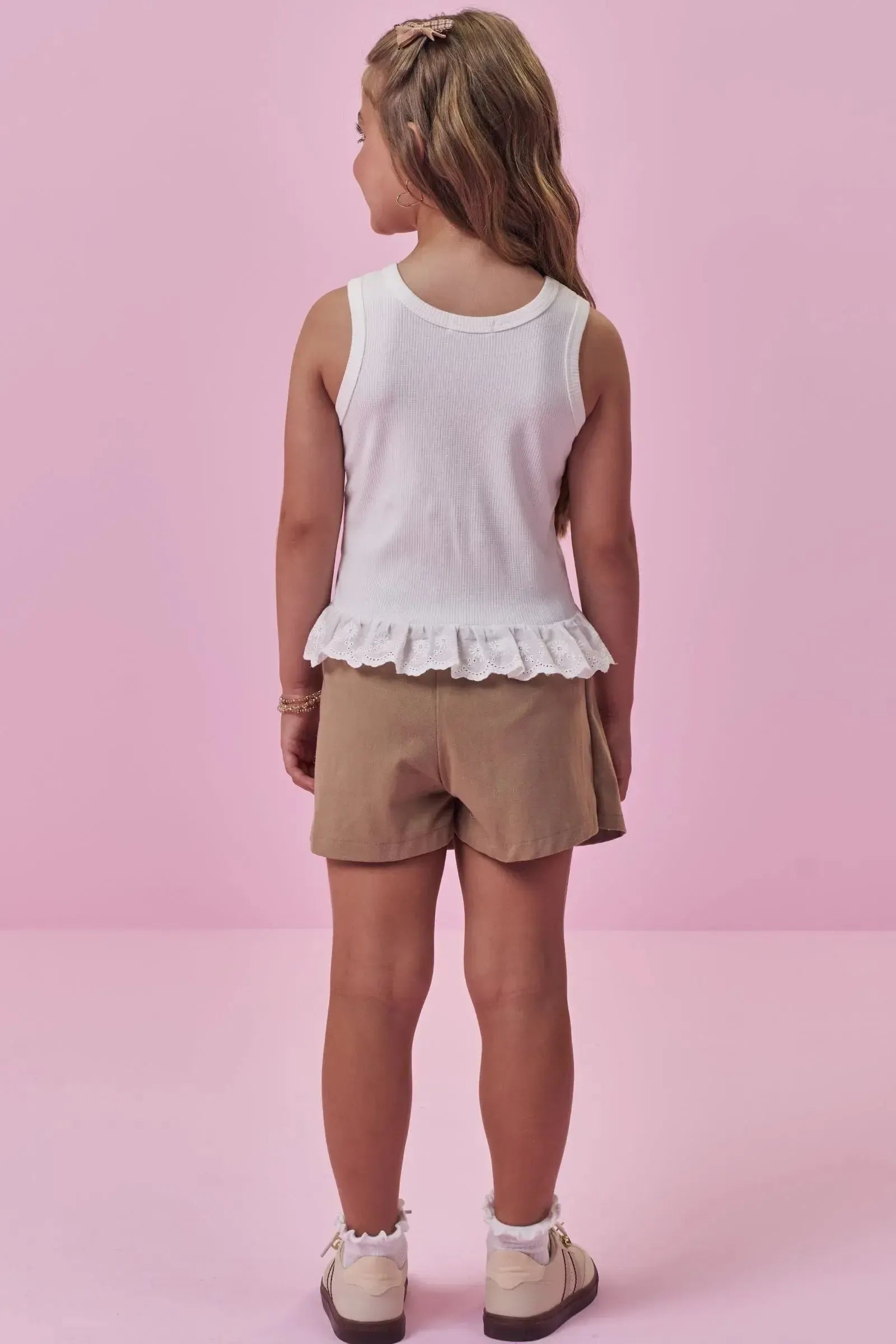 Shorts Saia em Sarja com Elastano 98468 Kukiê Infantil Menina