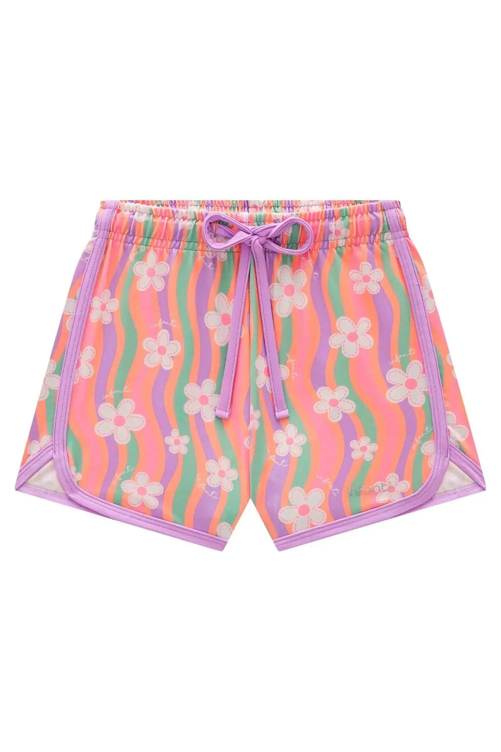 Shorts Saída de Praia em Malha UV Dry com Proteção UV 50+ 95671 Infanti Infantil Menina