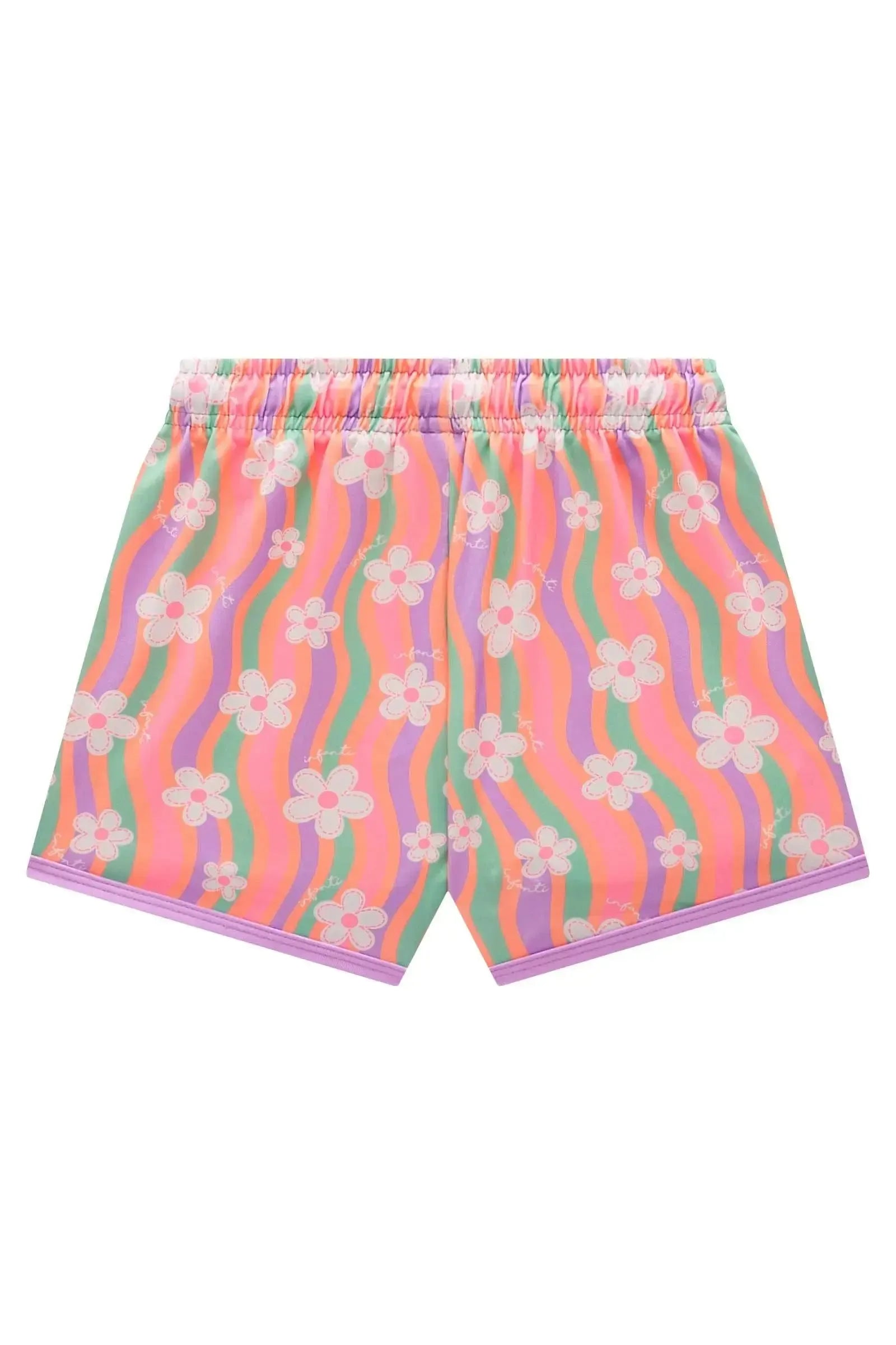 Shorts Saída de Praia em Malha UV Dry com Proteção UV 50+ 95671 Infanti Infantil Menina