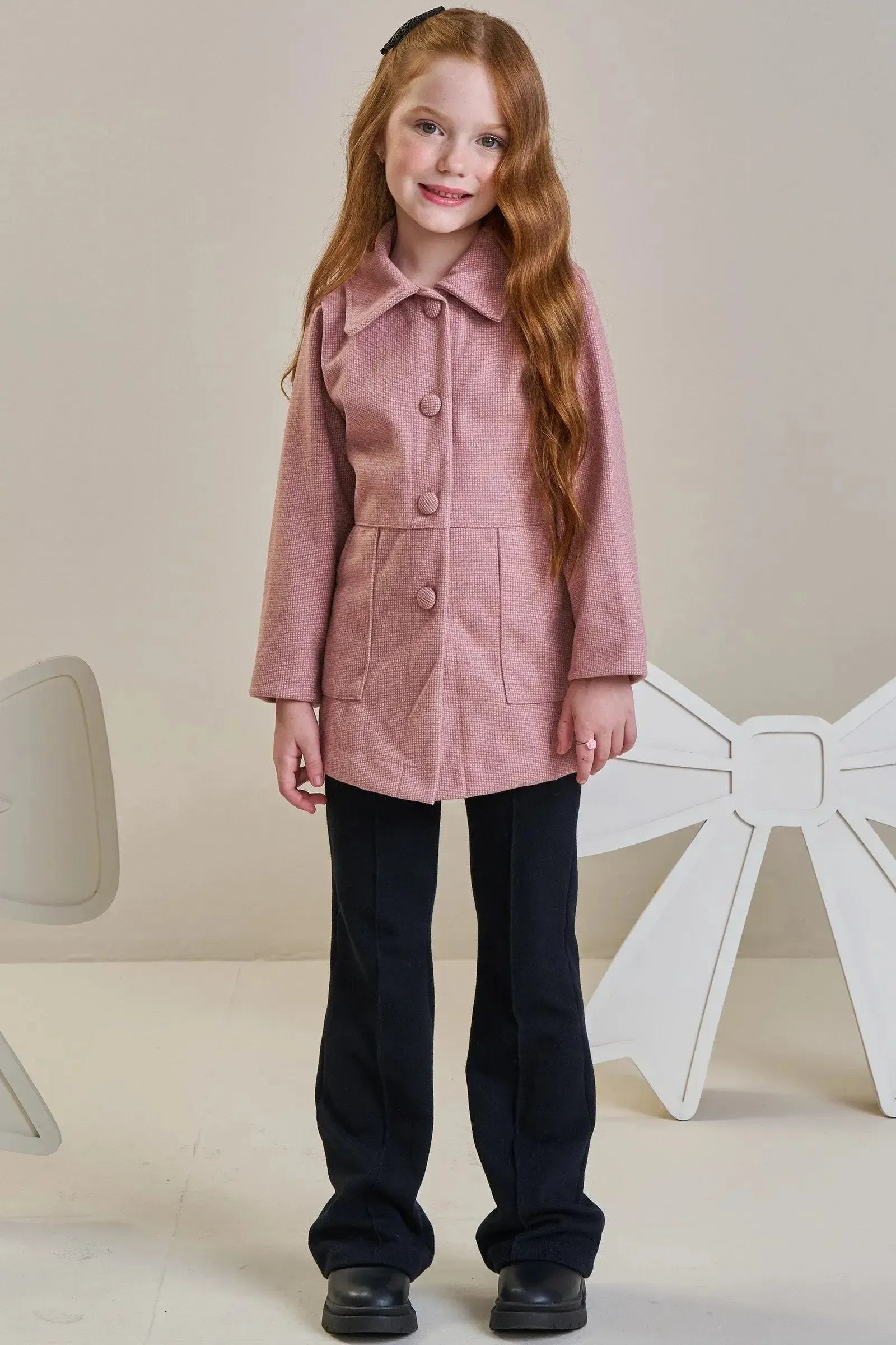 Sobretudo em Lã Batida 92598 Infanti Infantil Menina