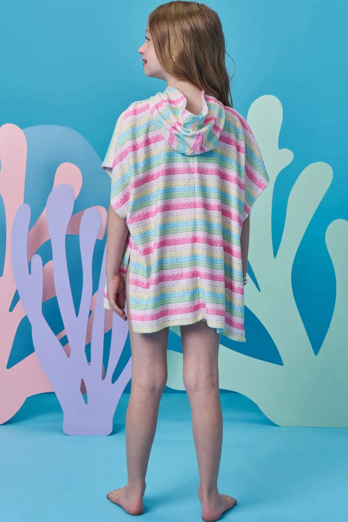 Toalha Poncho com Capuz em Plush Atoalhado 99172 Infanti Infantil Menina