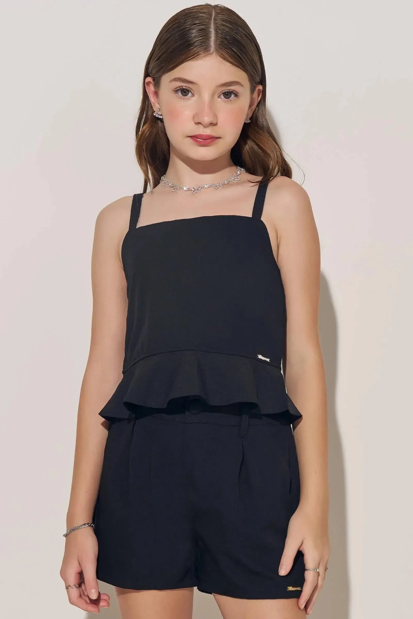 Top Boxy em Tecido Plano de Viscose 83135 Lilimoon Teen Menina