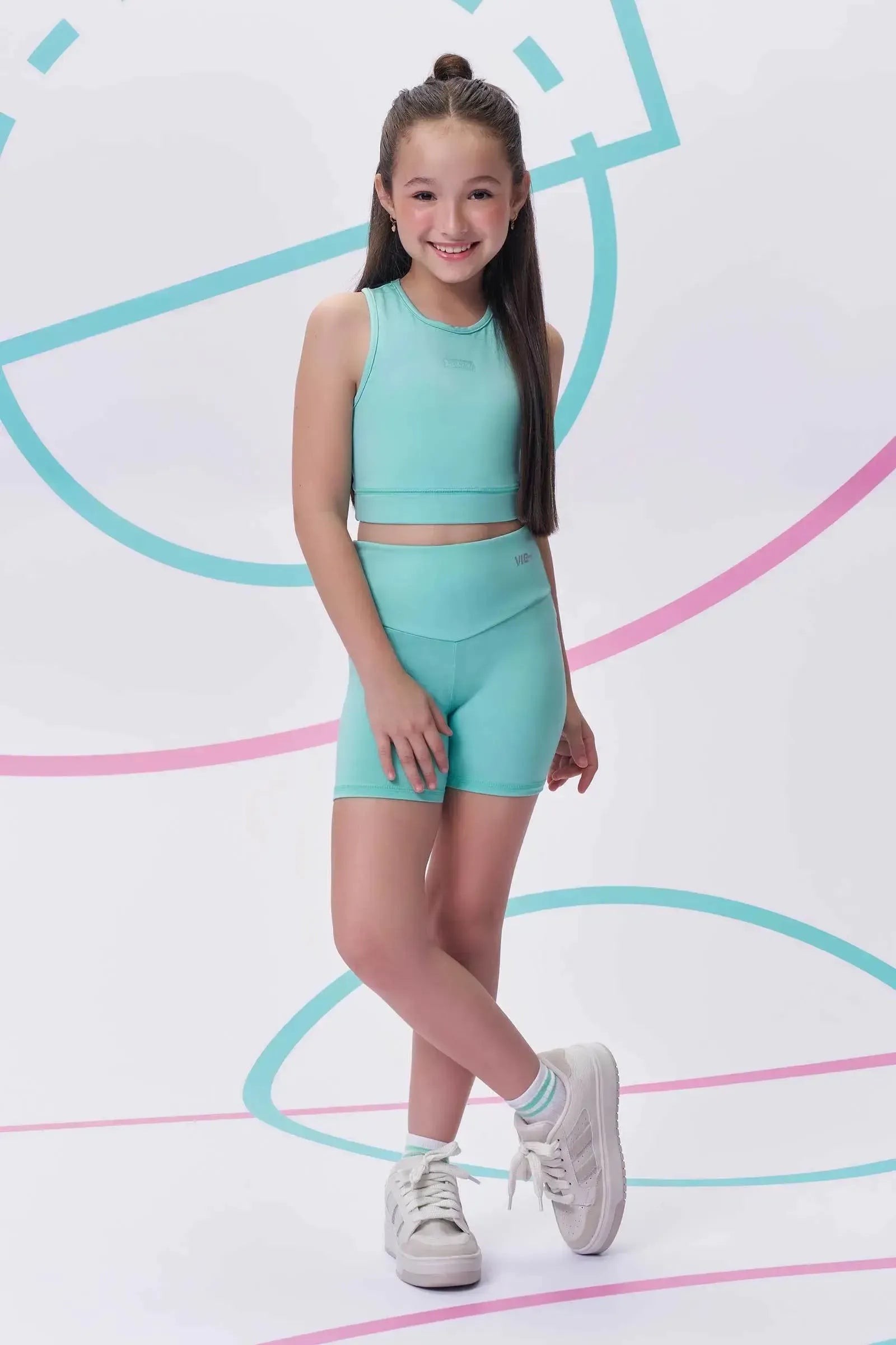 Top Cropped em Malha UV50 96288 Vic&Vicky Teen Menina