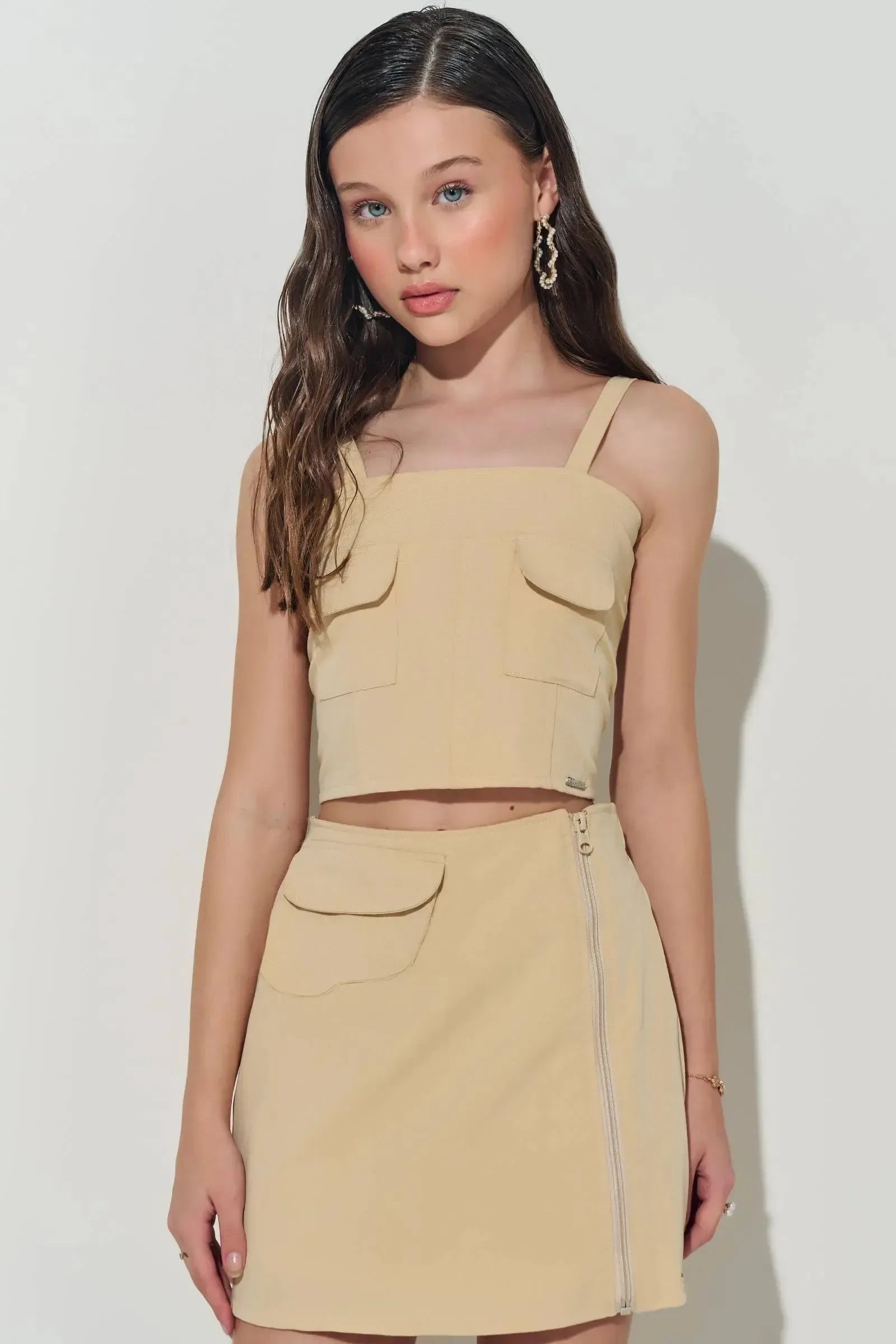 Top Cropped em Tecido Plano de Viscose 83136 Lilimoon Teen Menina