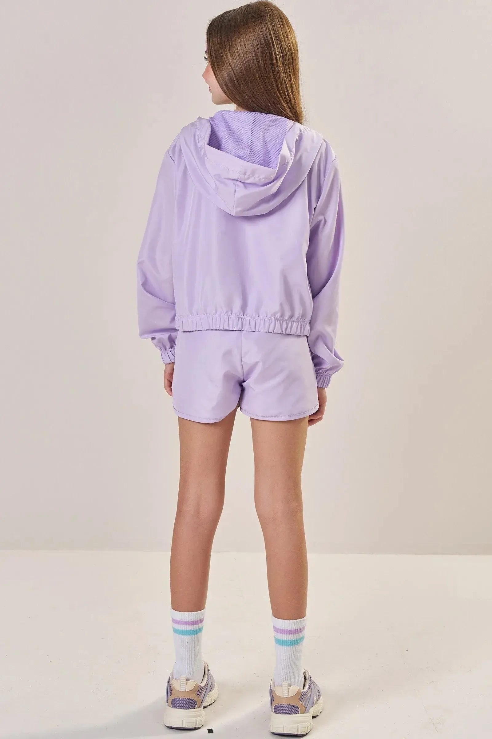 Trio com Jaqueta Boxy e Shorts em Nylon Aspen e Top em Malha UV Dry 50+ 85334 Lilimoon Teen Menina