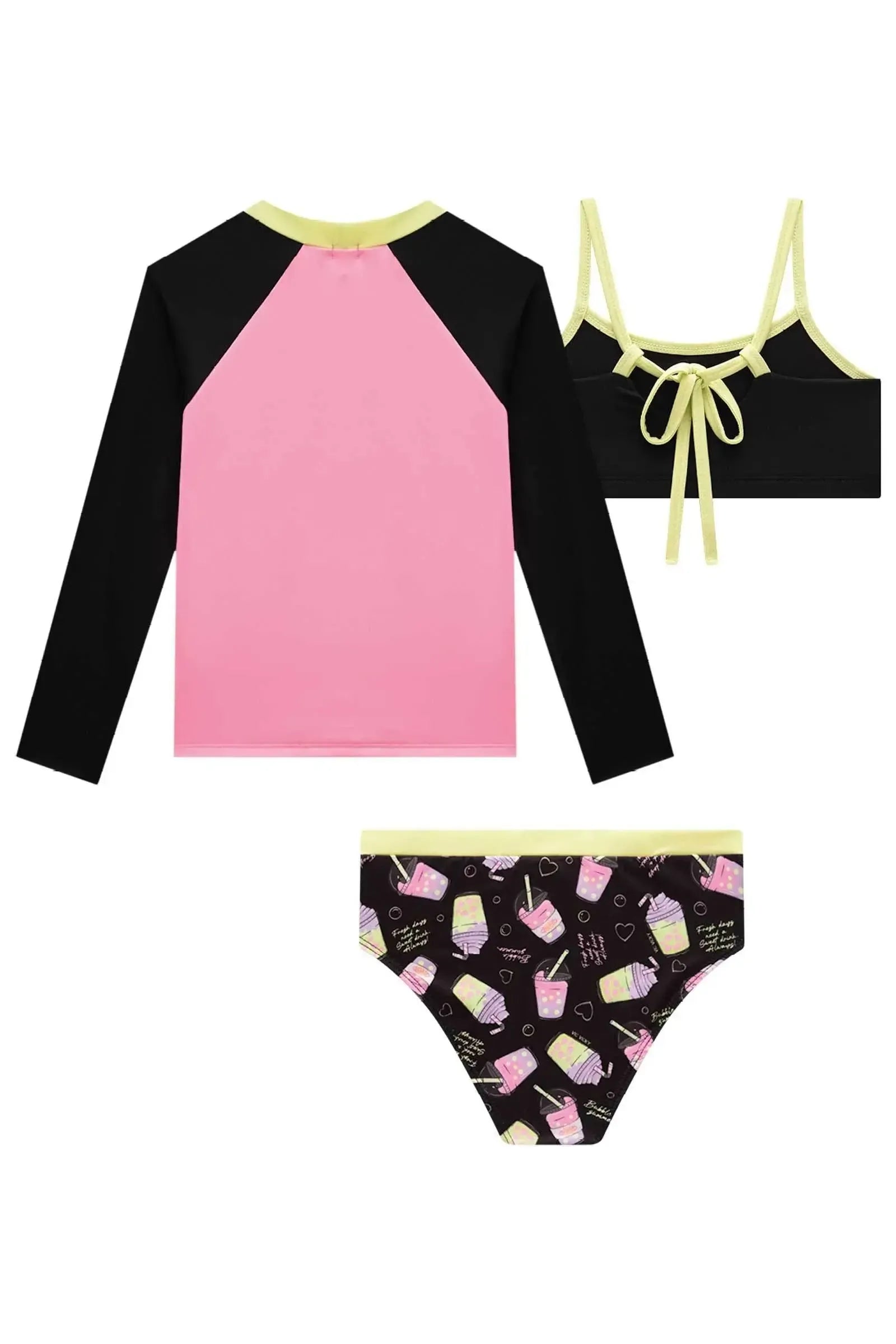 Trio de Biquíni e Blusa Manga Longa em Malha UV50 97544 Vic&Vicky Teen Menina