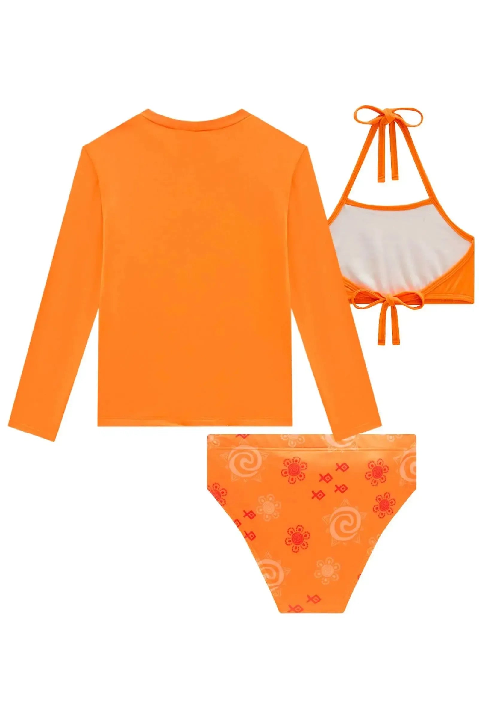 Trio de Blusa e Biquíni em Malha com Proteção UV50+ 99542 Kukiê Infantil Menina