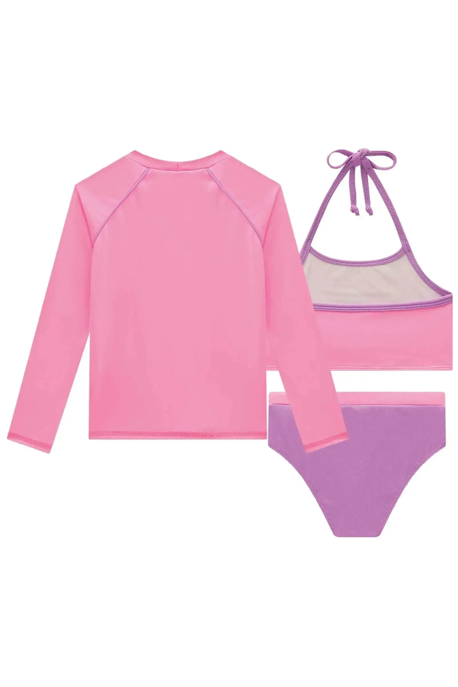 Trio de Blusa e Biquíni em Malha Poliamida com Proteção UV 50+ 96619 Infanti Infantil Menina