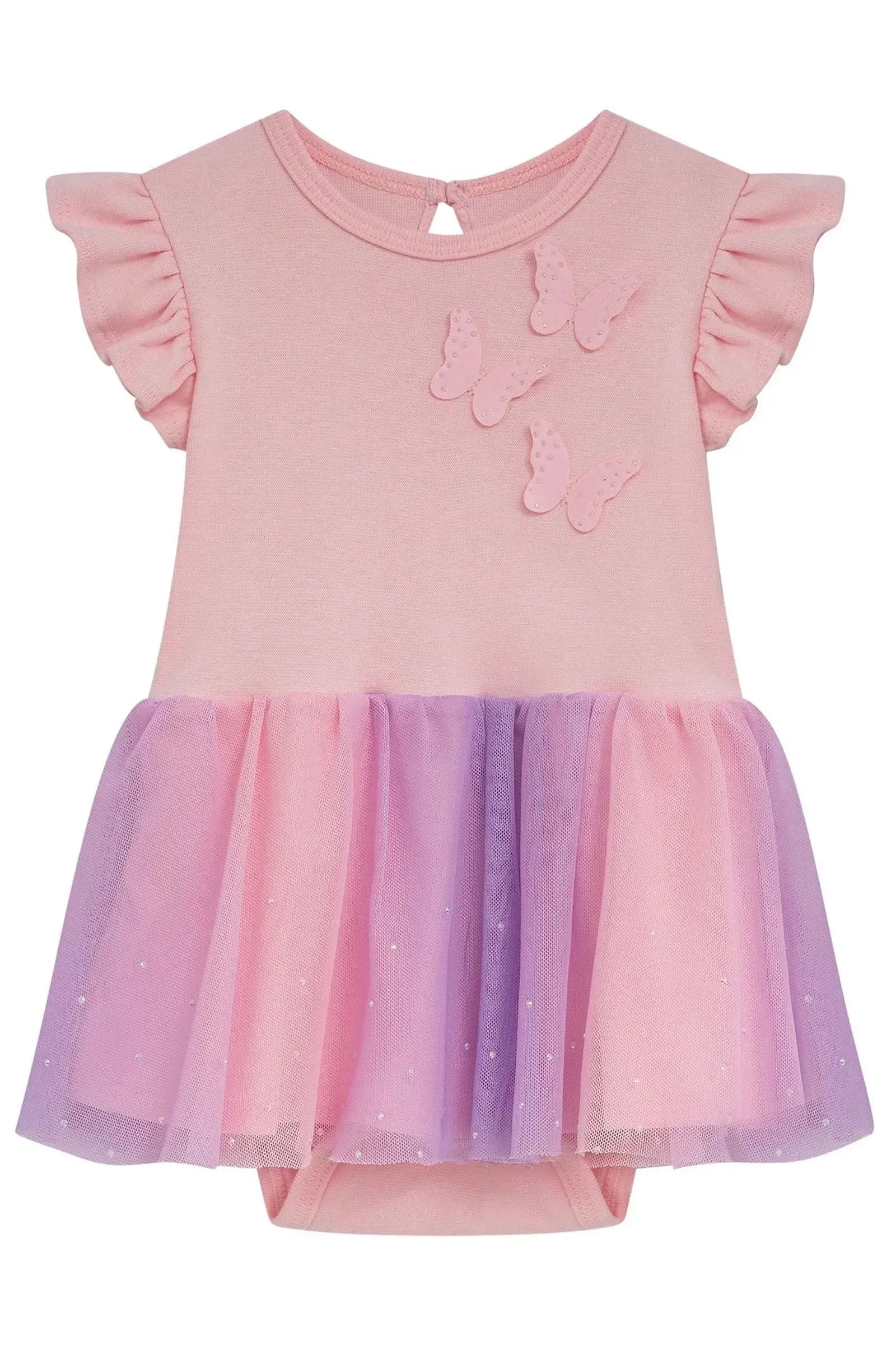 Vestbody em Canelado Liz e Tule com Elastano 94696 Kukiê Bebê Menina