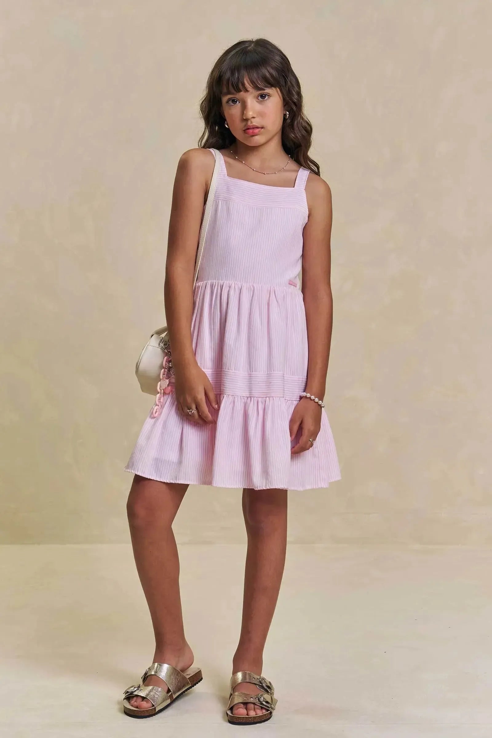 Vestido em Alfaiataria Stripes 94877 Lilimoon Teen Menina
