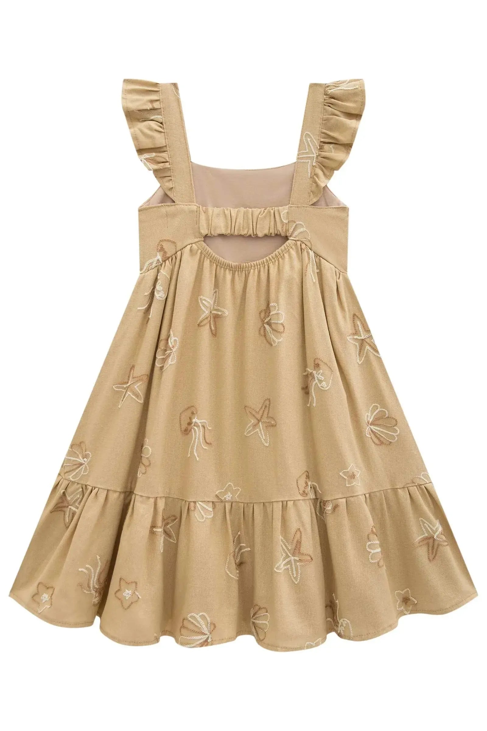 Vestido em Blend de Linho Bordado 96427 Infanti Infantil Menina