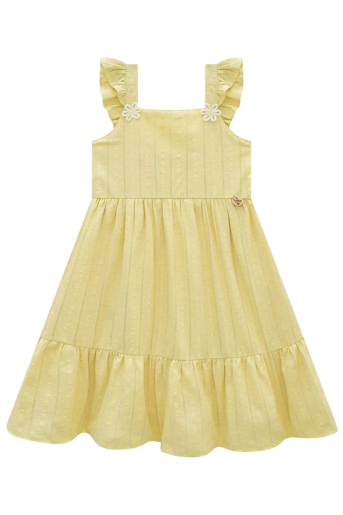Vestido em Blend de Linho Bordado 98108 Infanti Infantil Menina