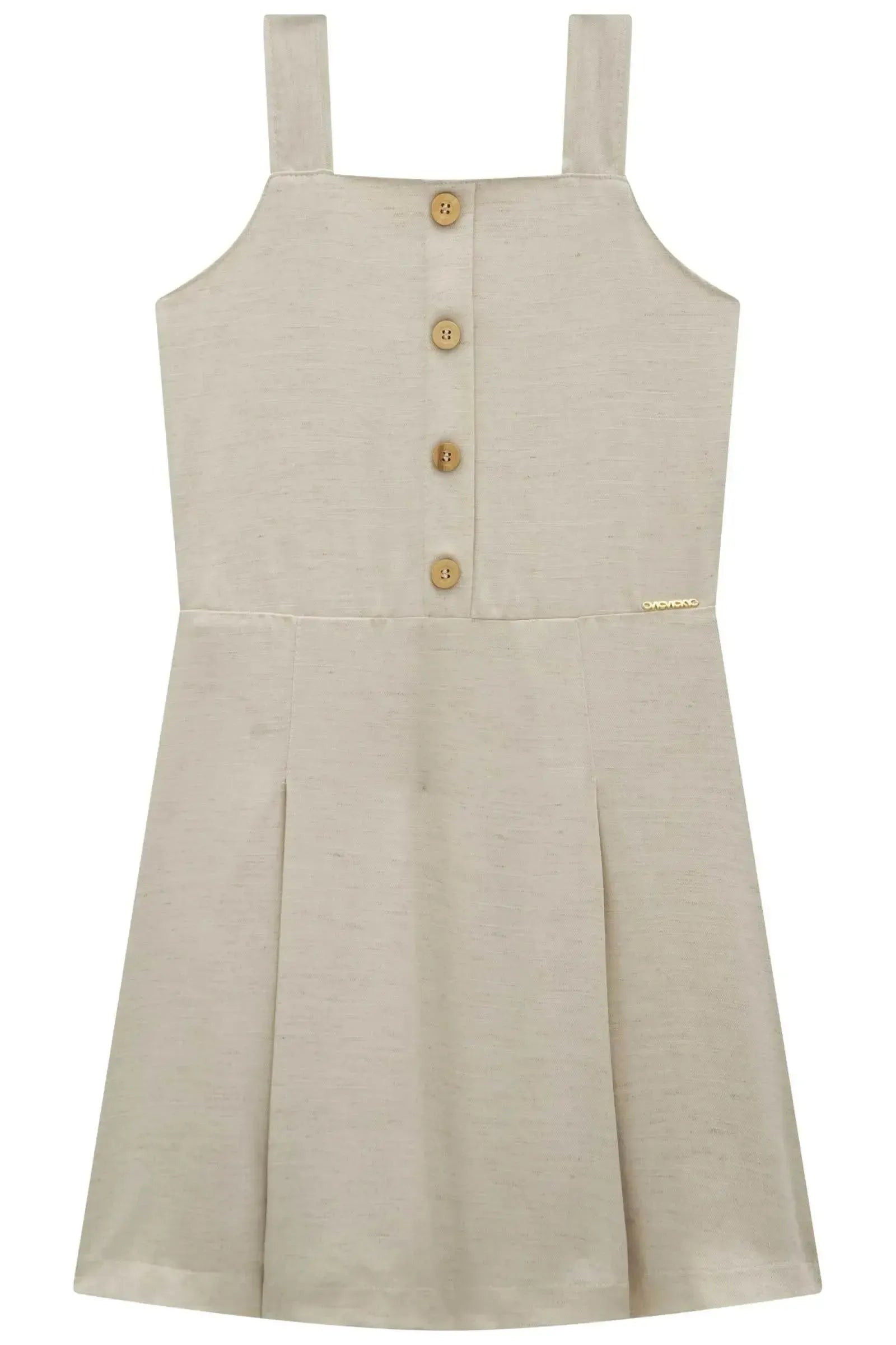 Vestido em Blend de Linho e Viscose 96293 Vic&Vicky Teen Menina