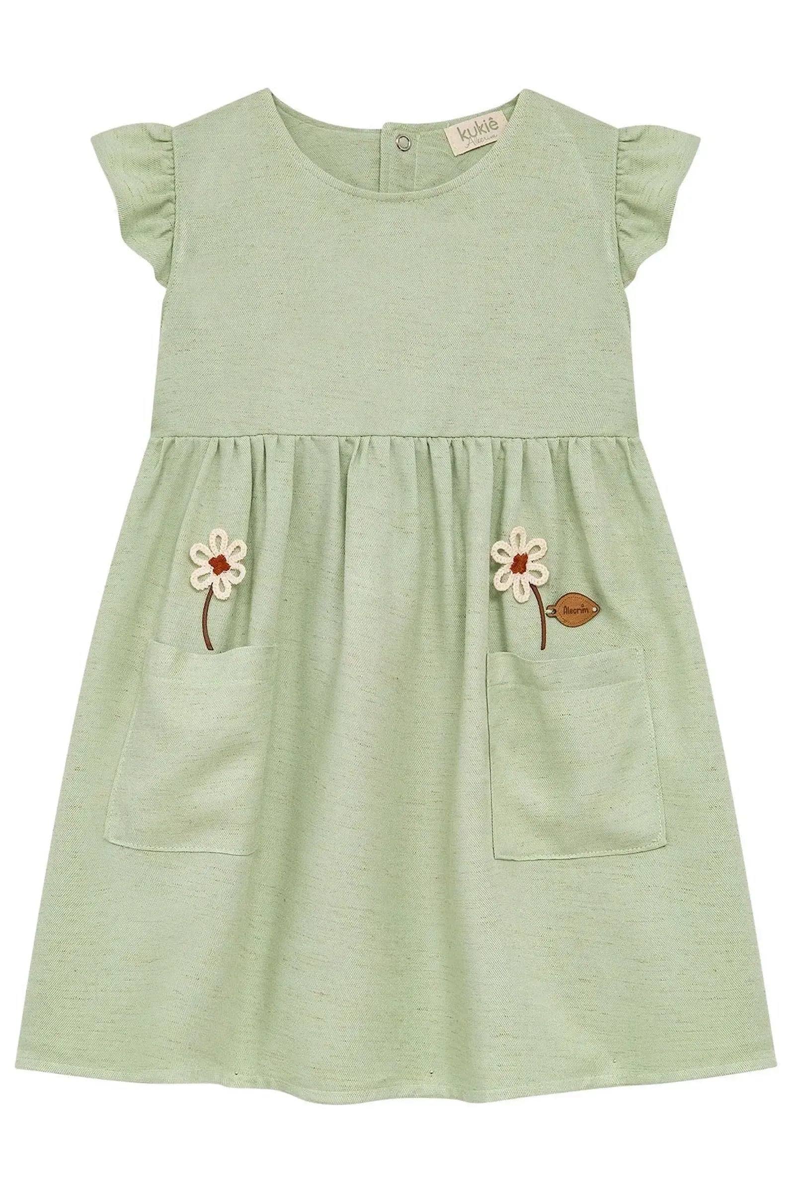 Vestido em Blend de Viscose 95540 Kukiê Infantil Menina