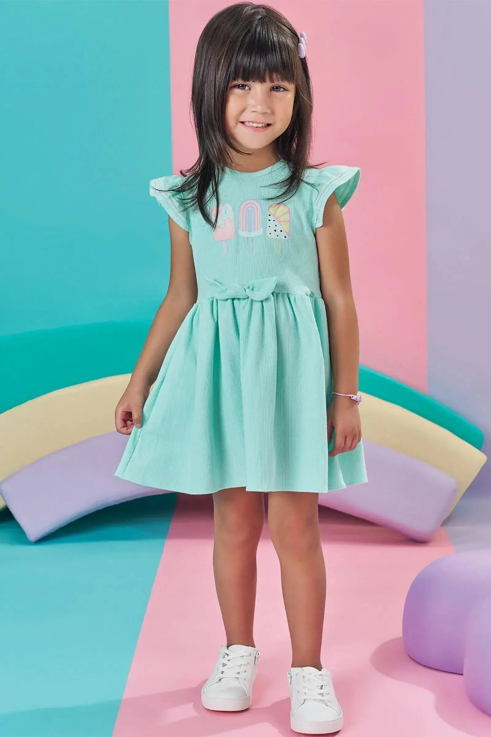Vestido em Canelado 85777 Kukiê Bebê Menina