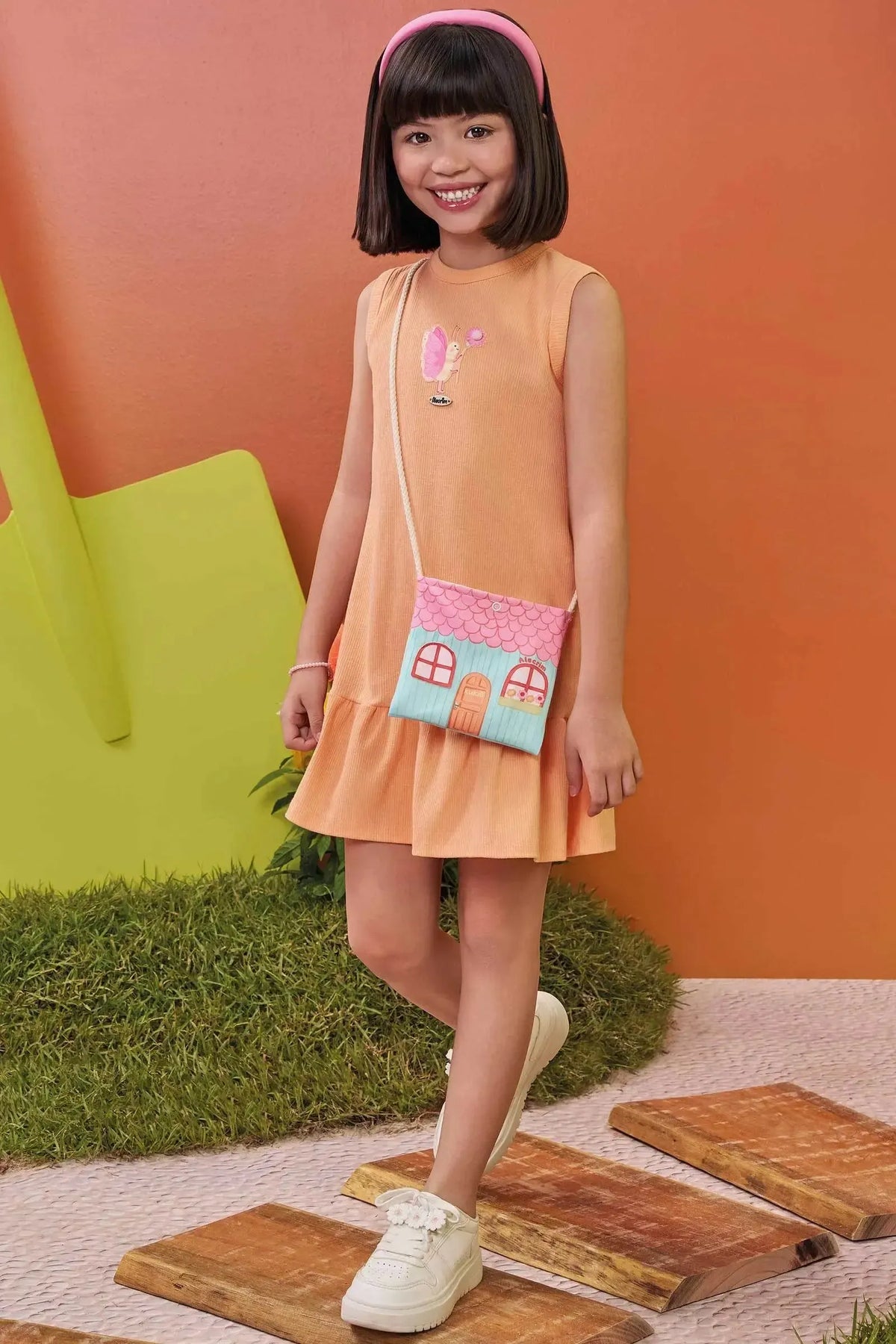 Vestido em Canelado. (Acompanha Bolsa) 98969 Kukiê Infantil Menina