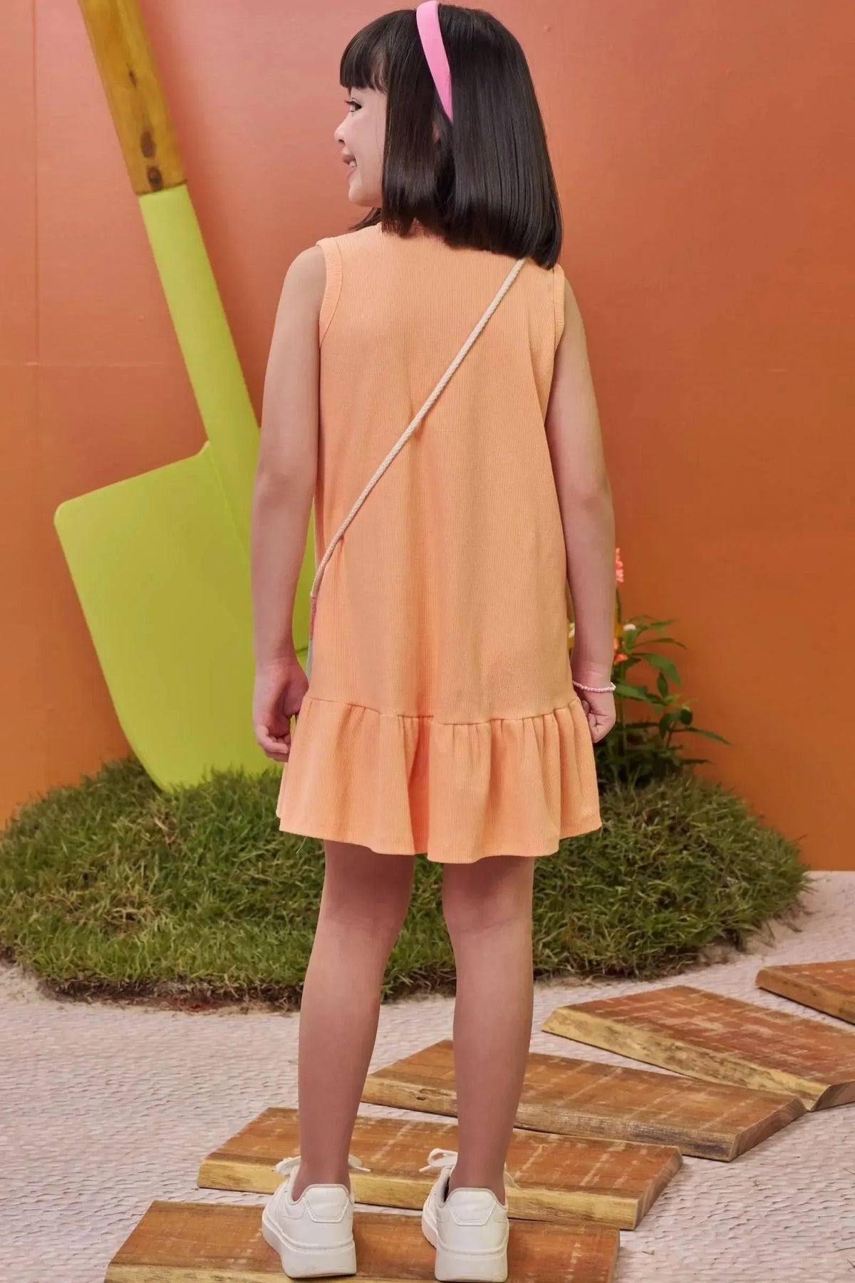Vestido em Canelado. (Acompanha Bolsa) 98969 Kukiê Infantil Menina