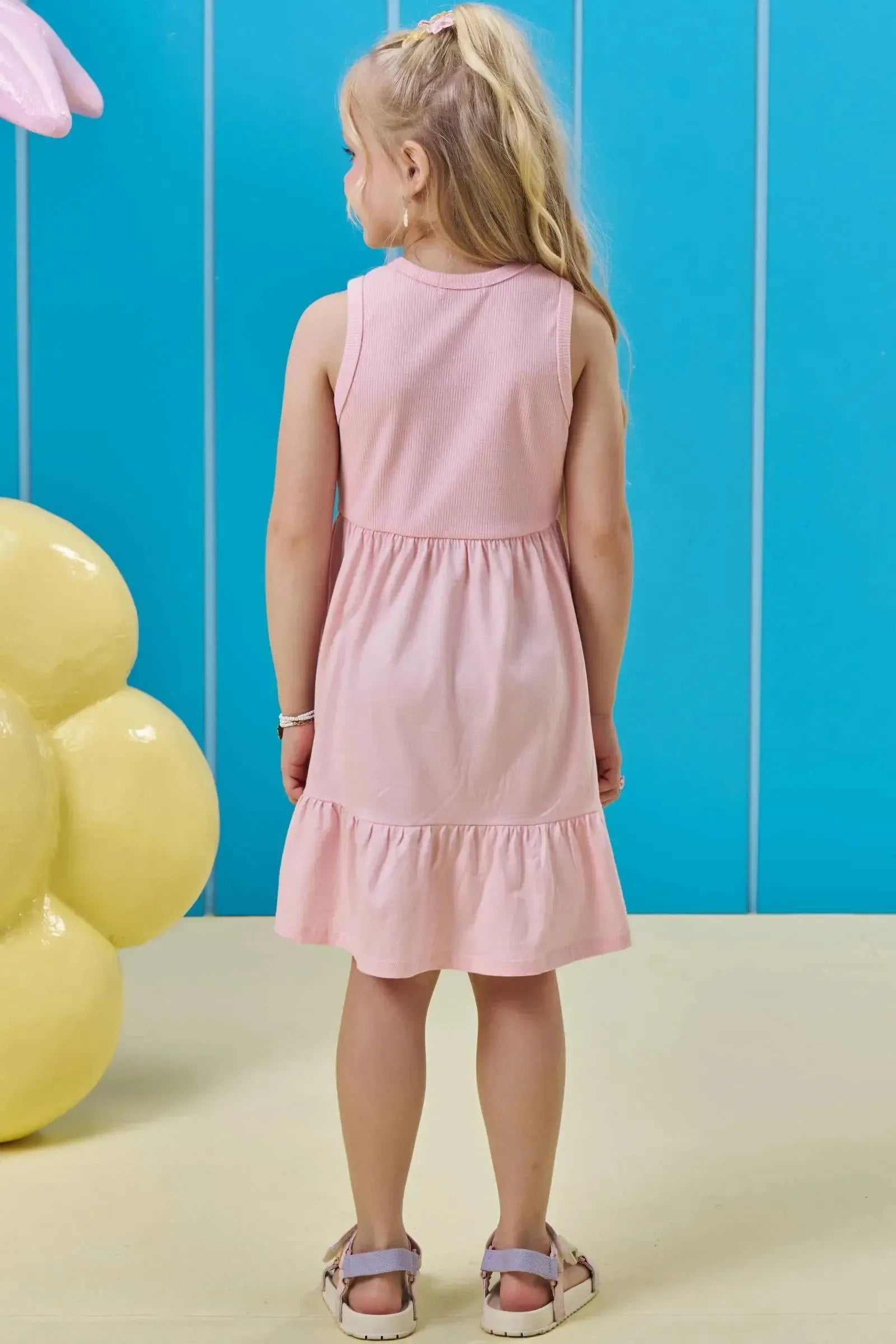 Vestido em Canelado Liz e Meia Malha 95084 Kukiê Infantil Menina