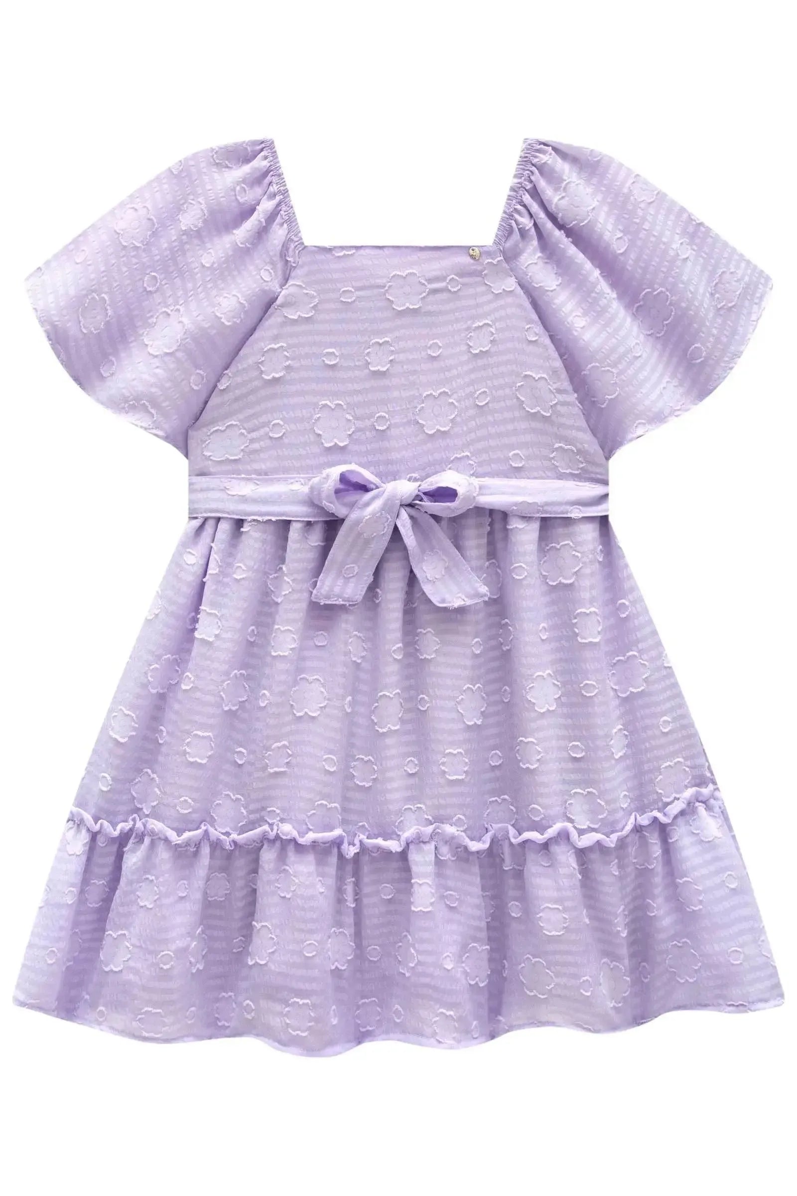 Vestido em Chiffon Flores 83997 Infanti Infantil Menina